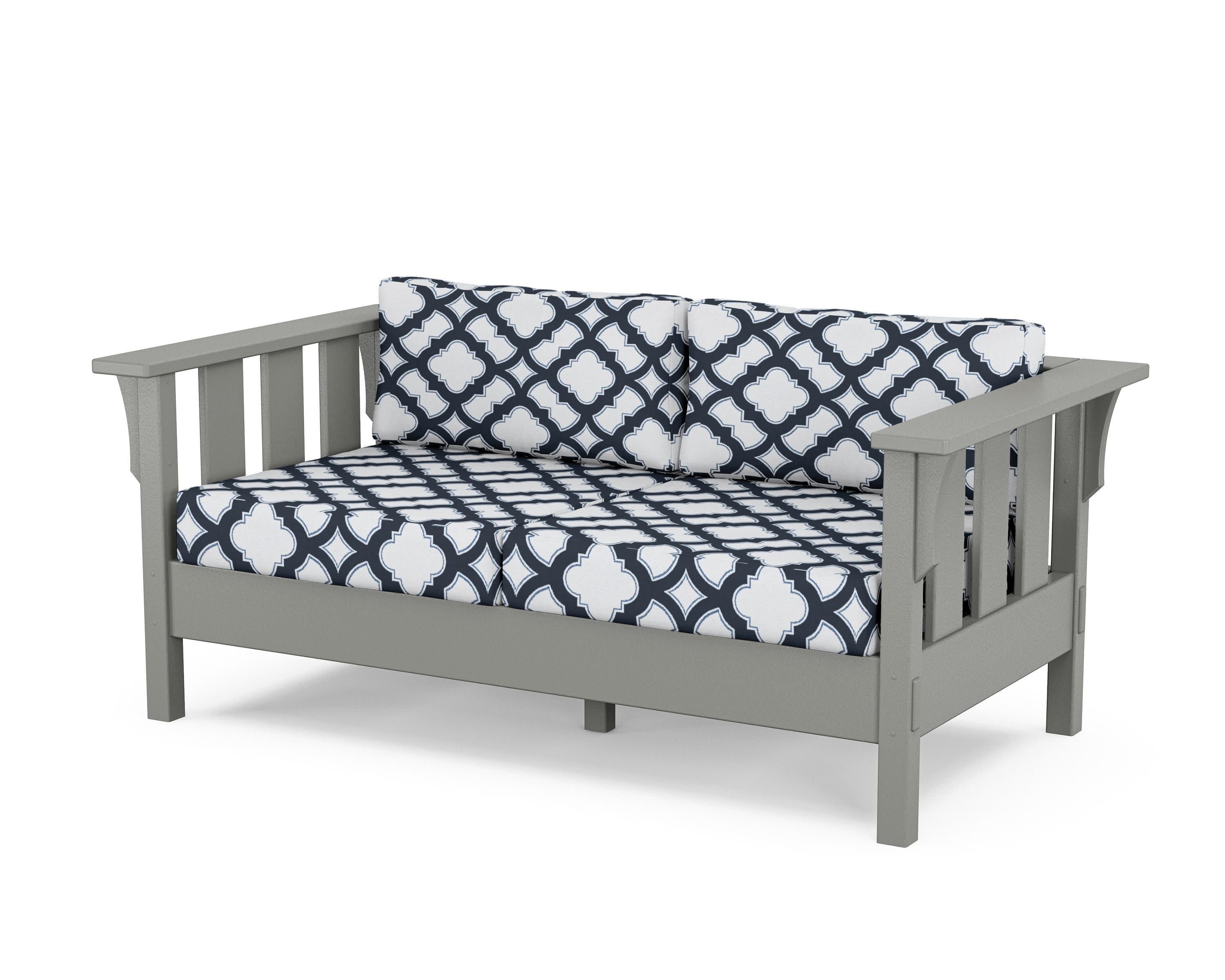 Acadia Deep Seating Loveseat in Slate Grey / Trellis Marine Indigo