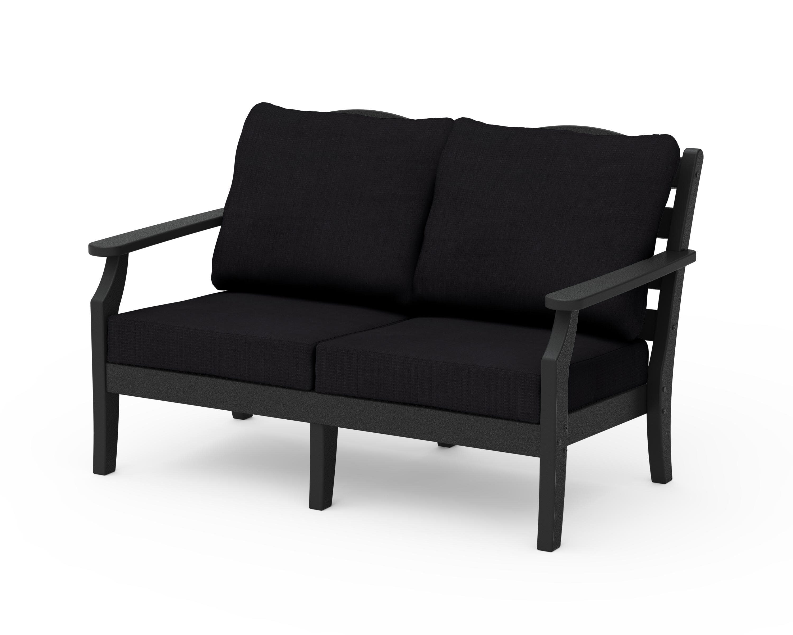 Savannah Deep Seating Loveseat in Black / Midnight Linen