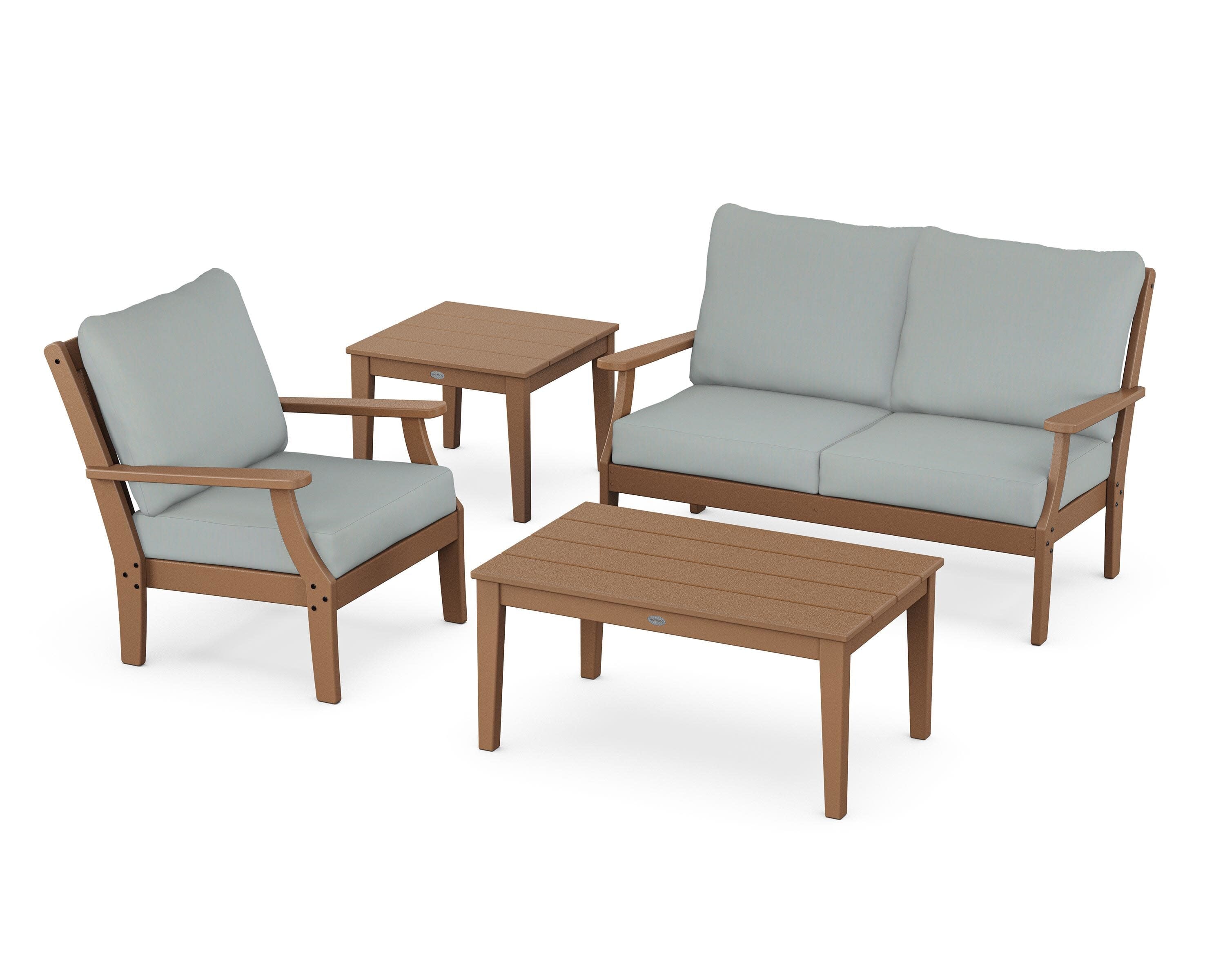 Braxton 4-Piece Deep Seating Set in Teak / Spa