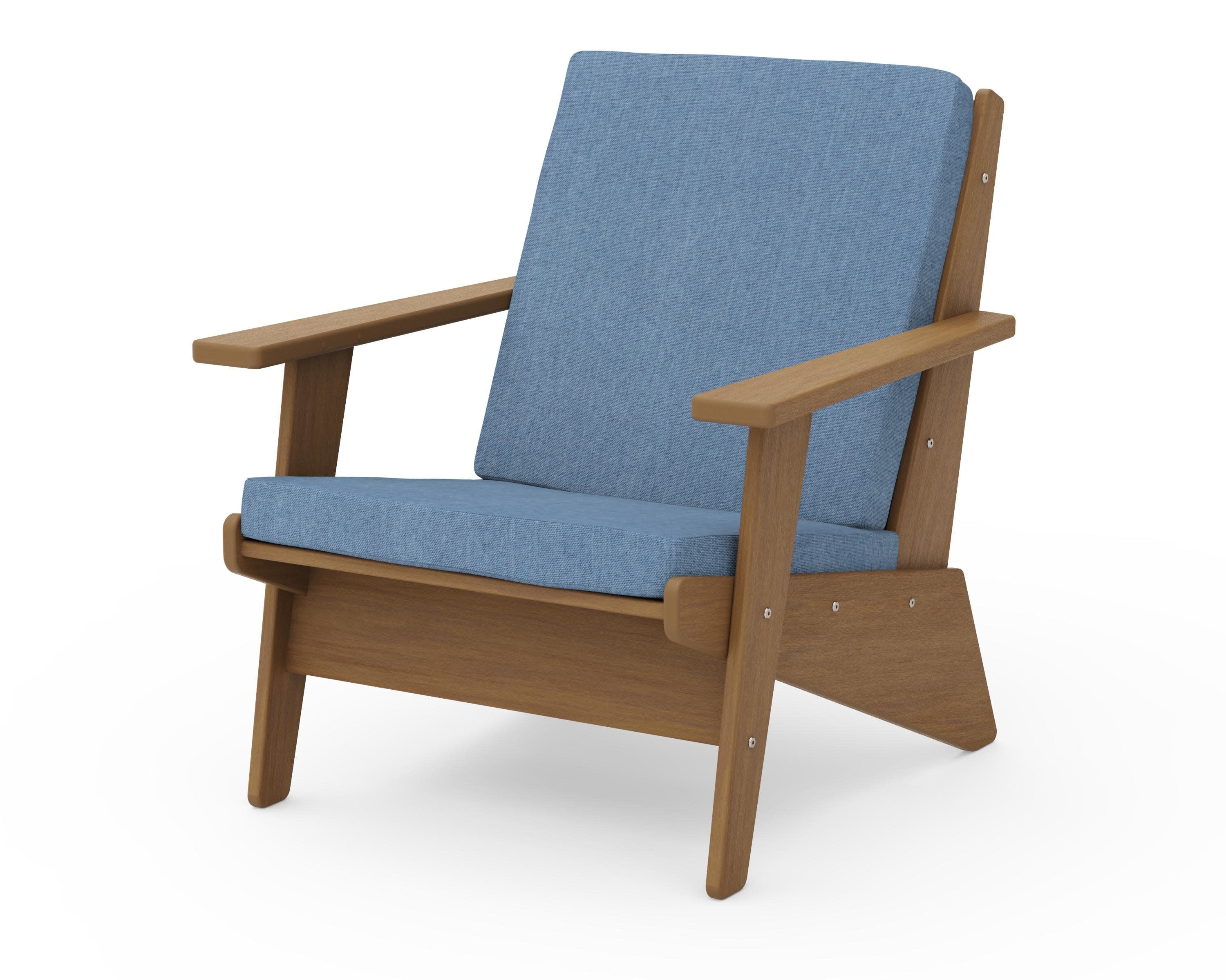 Riviera Modern Lounge Chair in Natural / Sky Blue