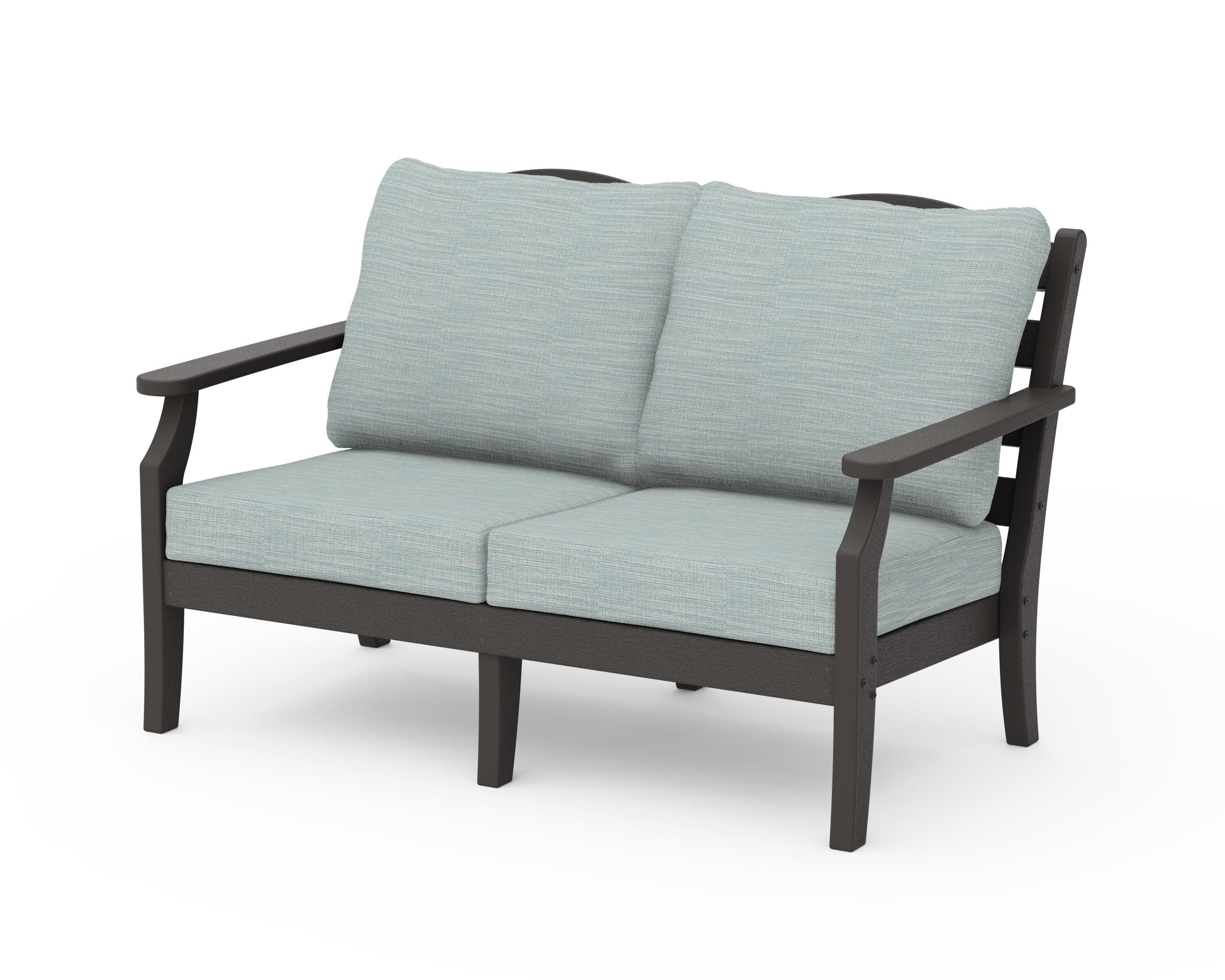 Savannah Deep Seating Loveseat in Vintage Coffee / Soothe Mist