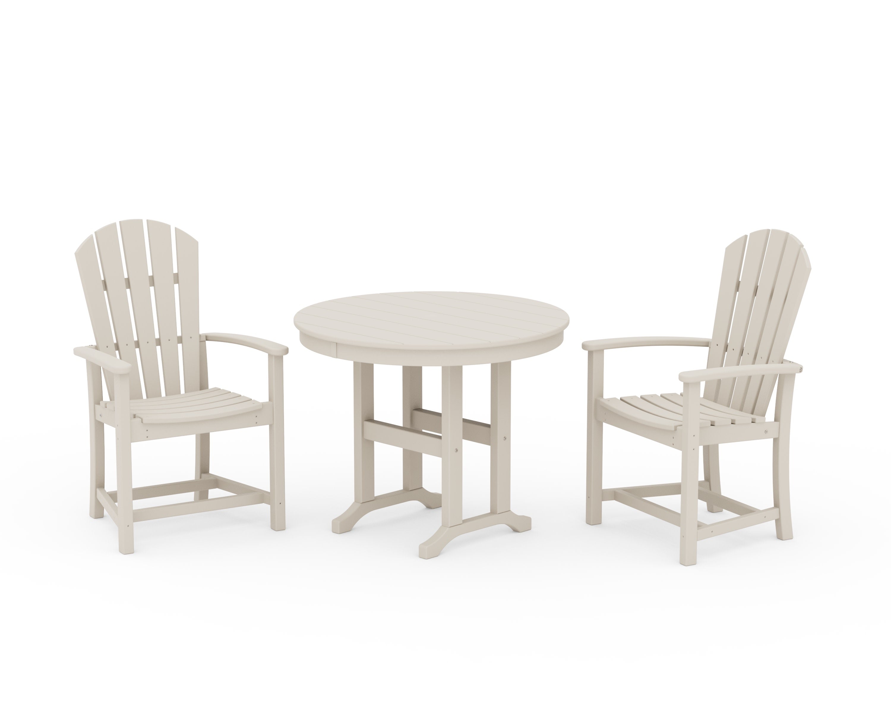 Palm Coast 3-Piece Round Farmhouse Dining Set in Sand