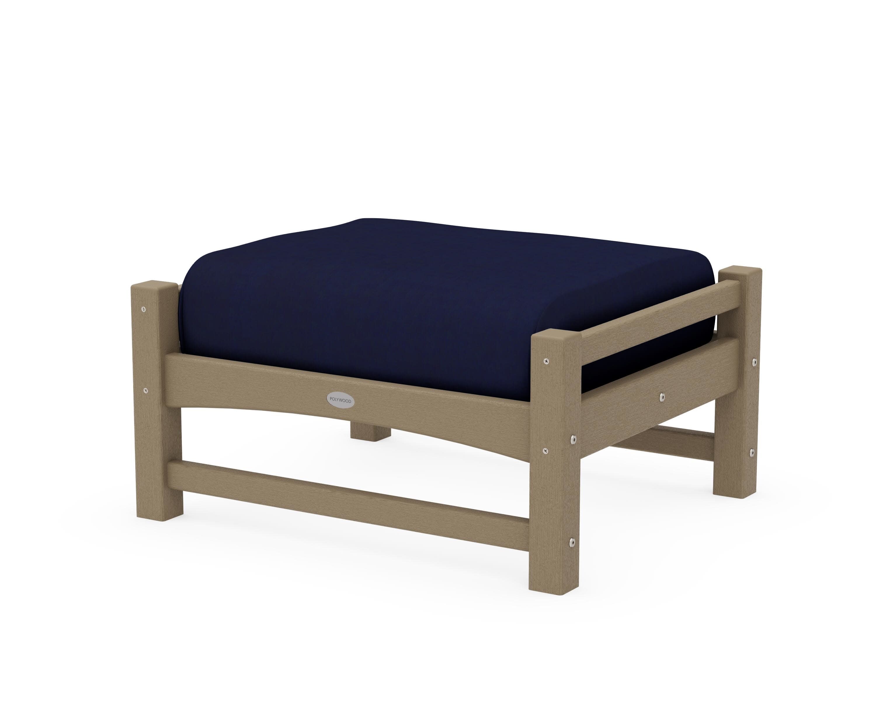 Club Ottoman in Vintage Sahara / Navy