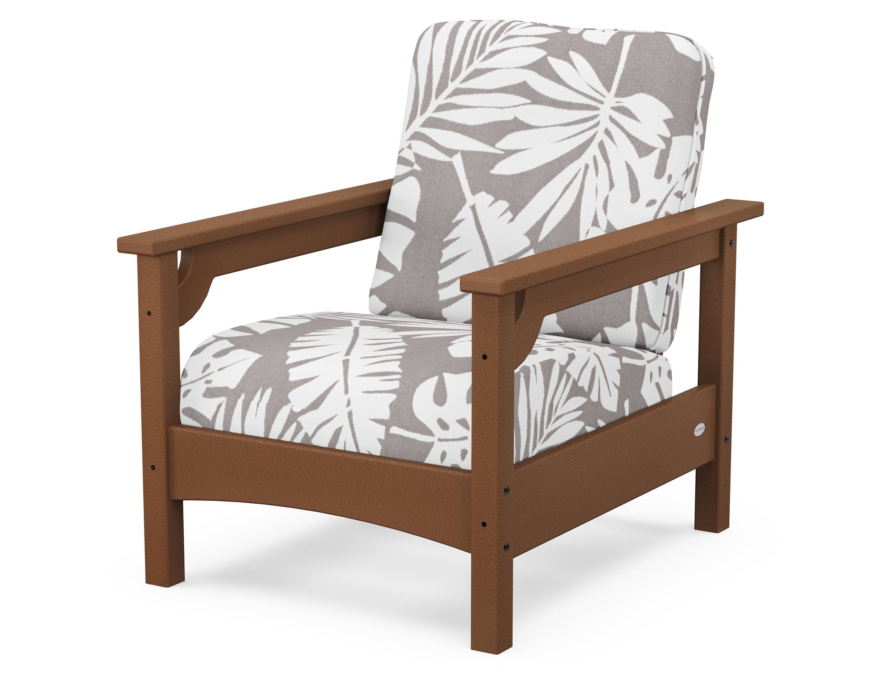 Club Chair in Teak / Leaf Grey Mist