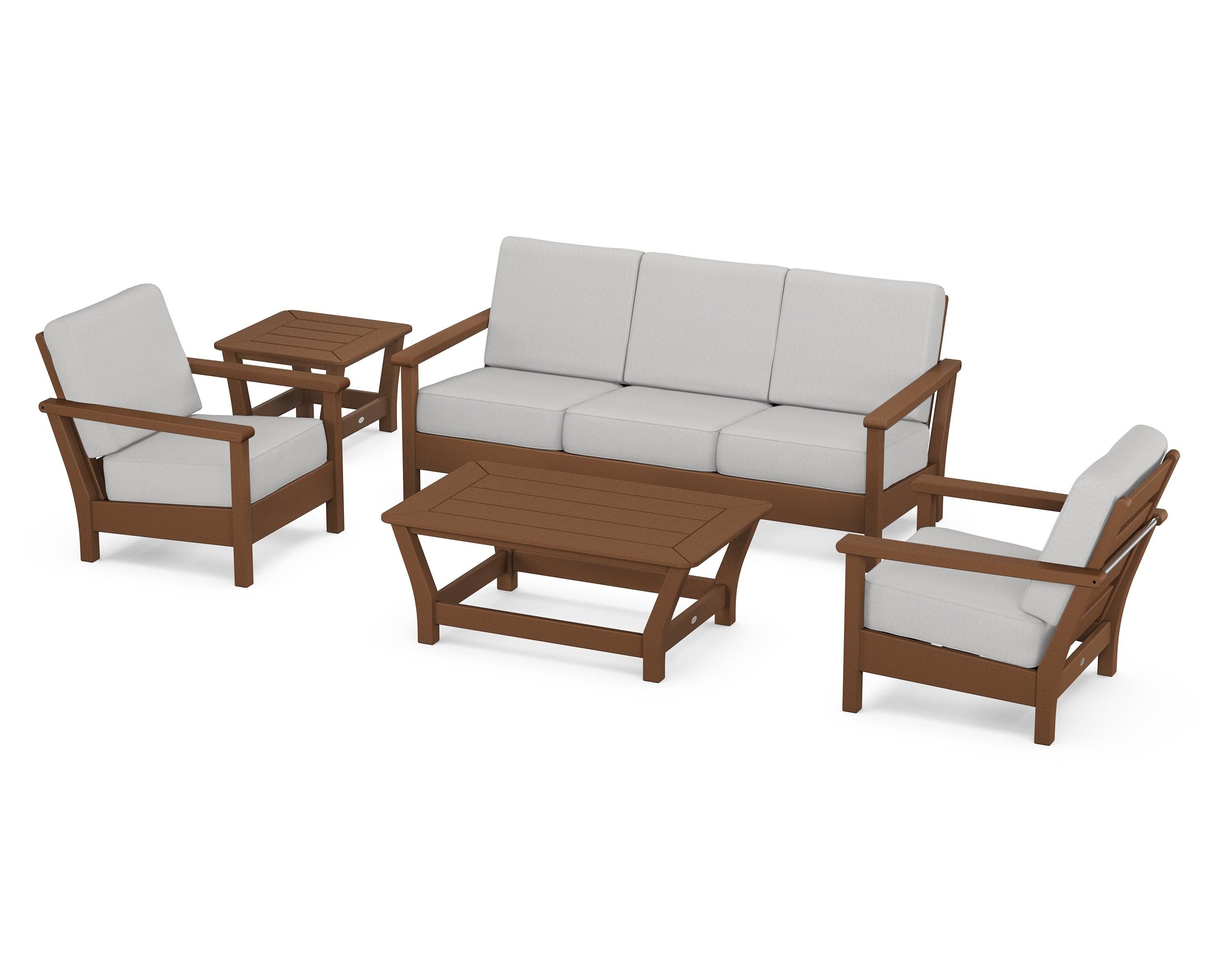 Harbour 5-Piece Deep Seating Set in Teak / Diamond in the Rough