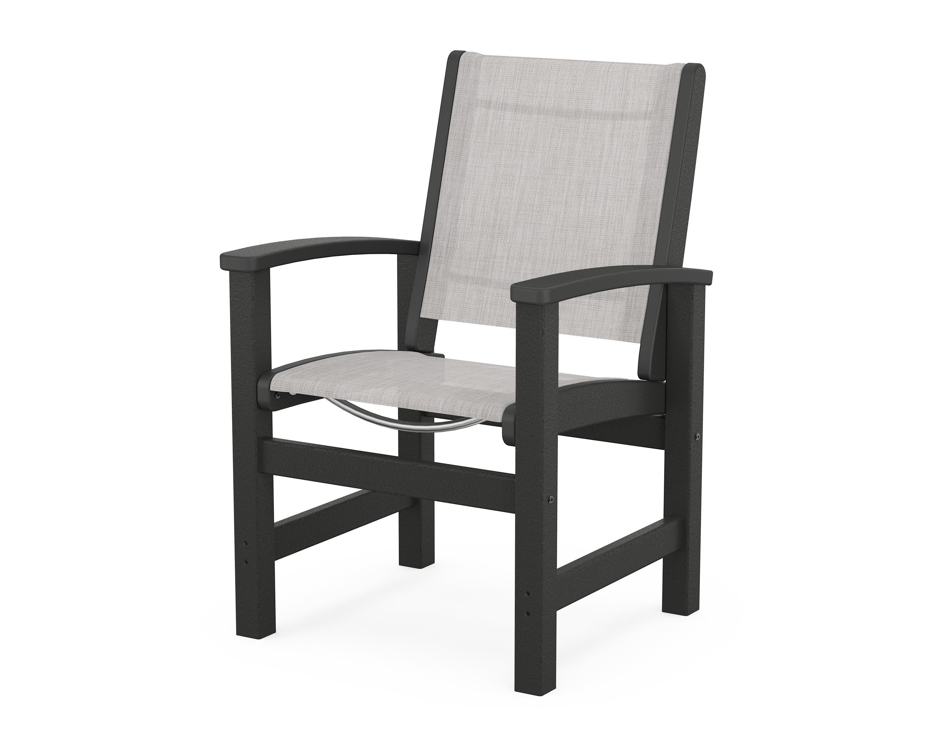 Coastal Dining Chair in Black / Parchment Sling
