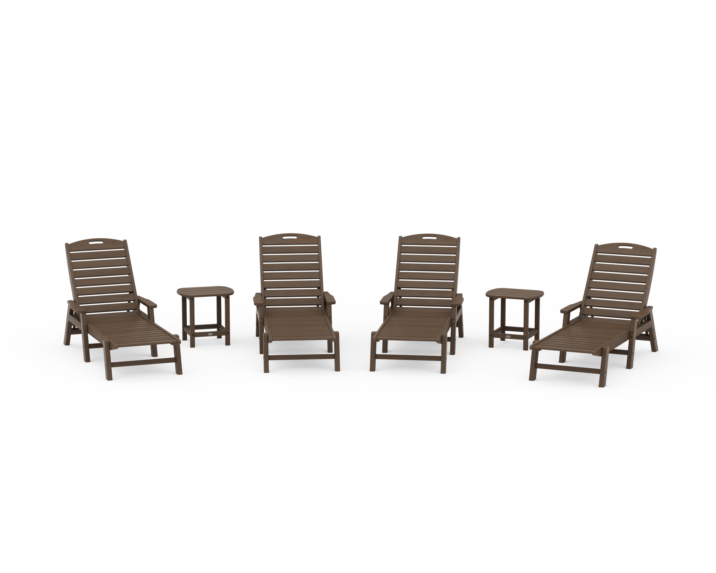 Nautical Chaise 6-Piece Set with Arms in Kona