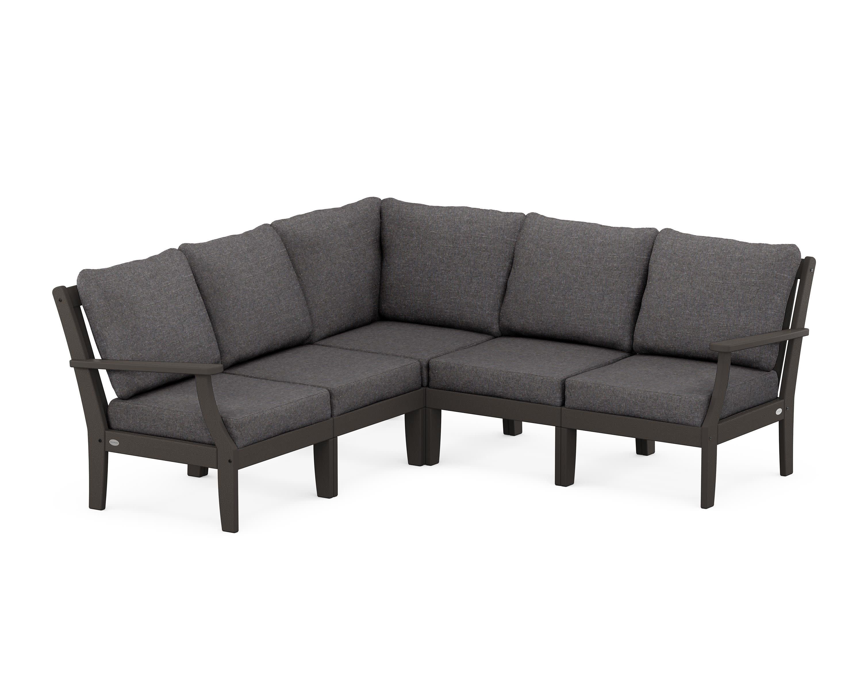 Braxton Modular 5-Piece Deep Seating Set in Vintage Coffee / Ash Charcoal