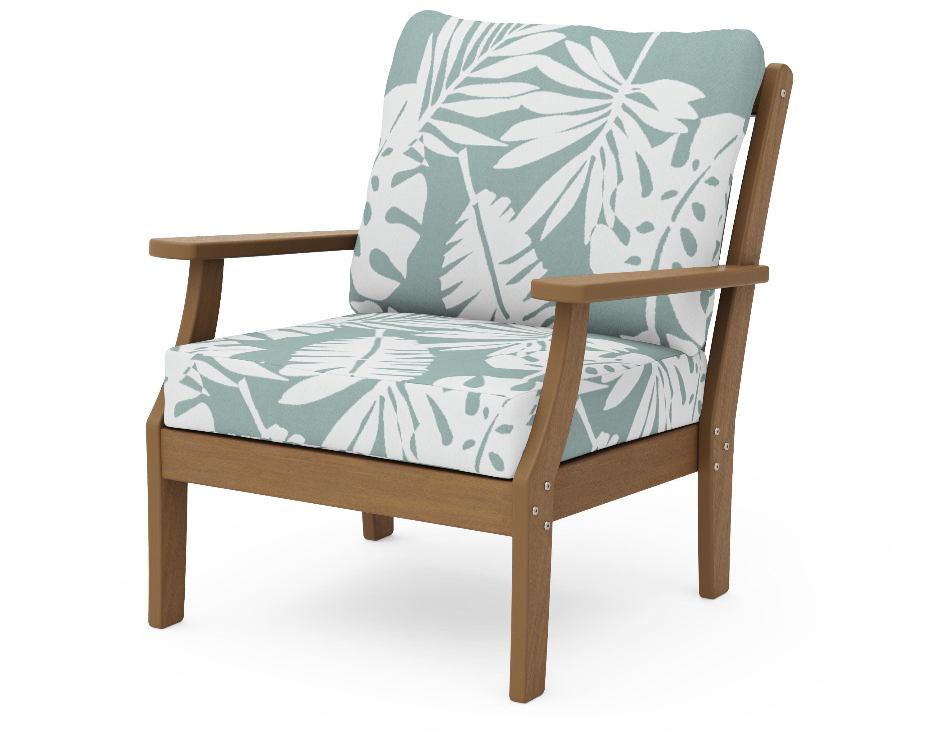 Braxton Deep Seating Chair in Natural / Leaf Glacier Spa