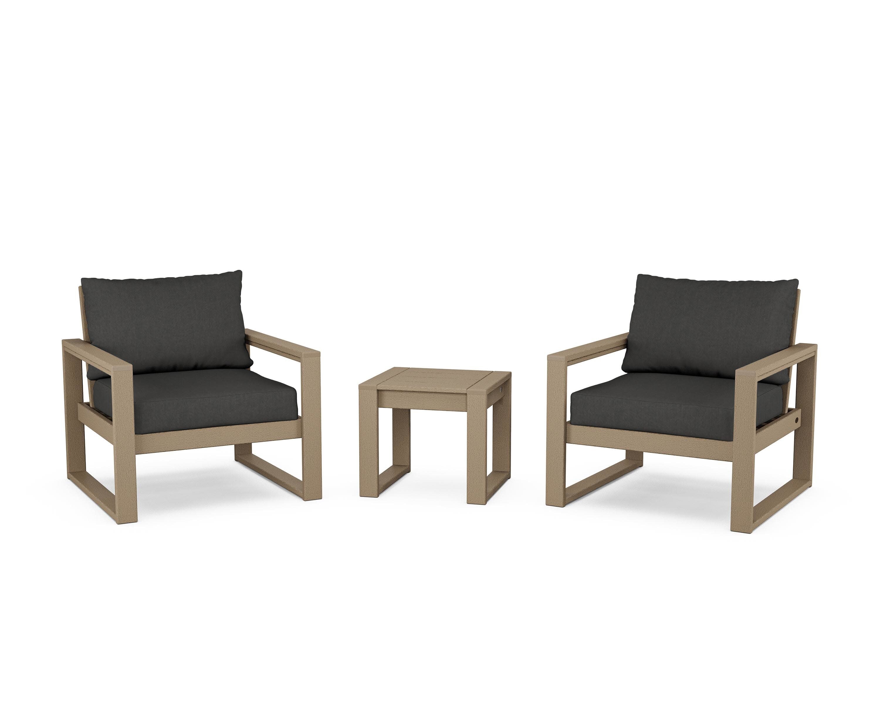 EDGE Sectional 3-Piece Deep Seating Set in Vintage Sahara / Spectrum Carbon