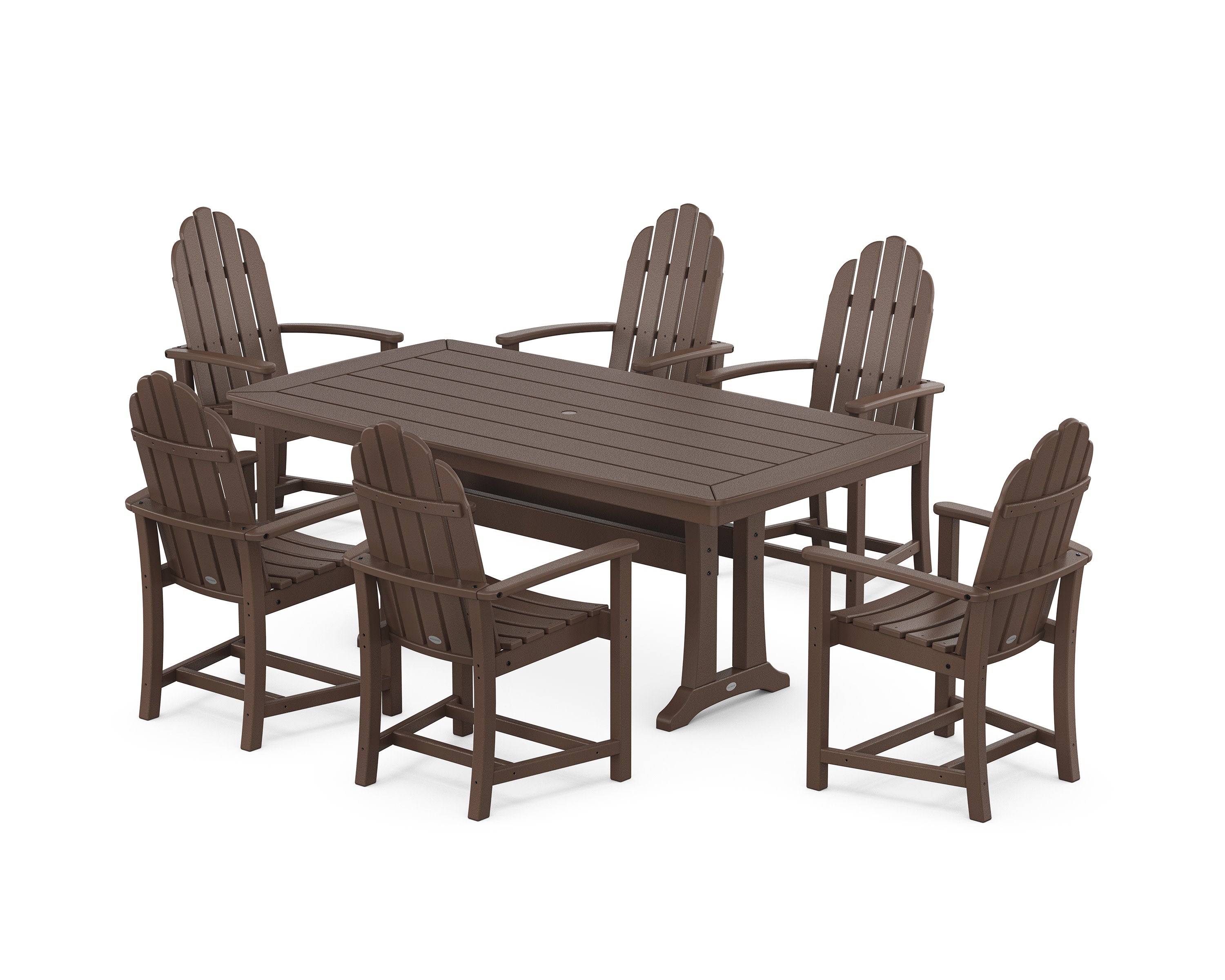 Classic Adirondack 7-Piece Dining Set with Trestle Legs in Mahogany