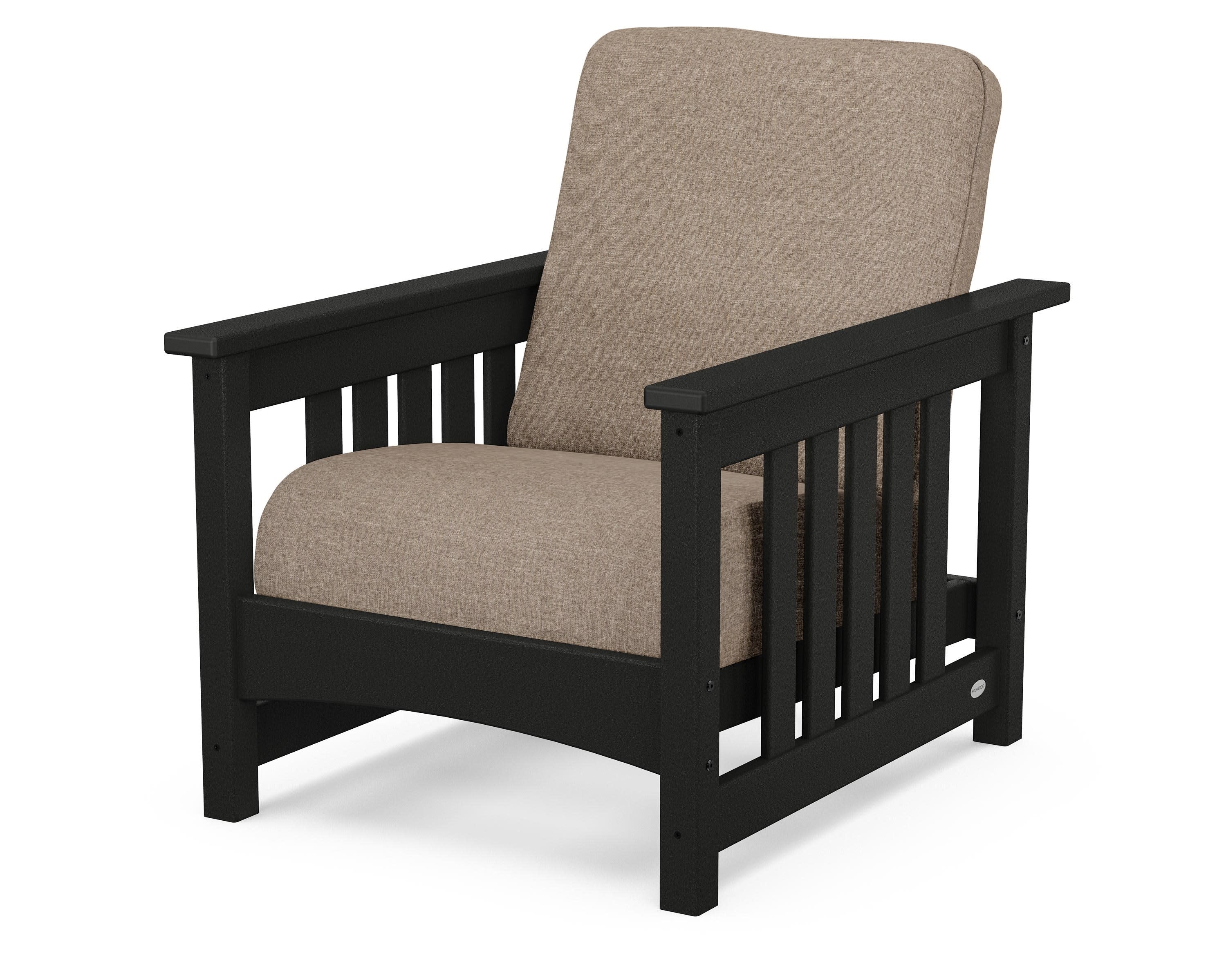 Club Mission Chair in Black / Spiced Burlap