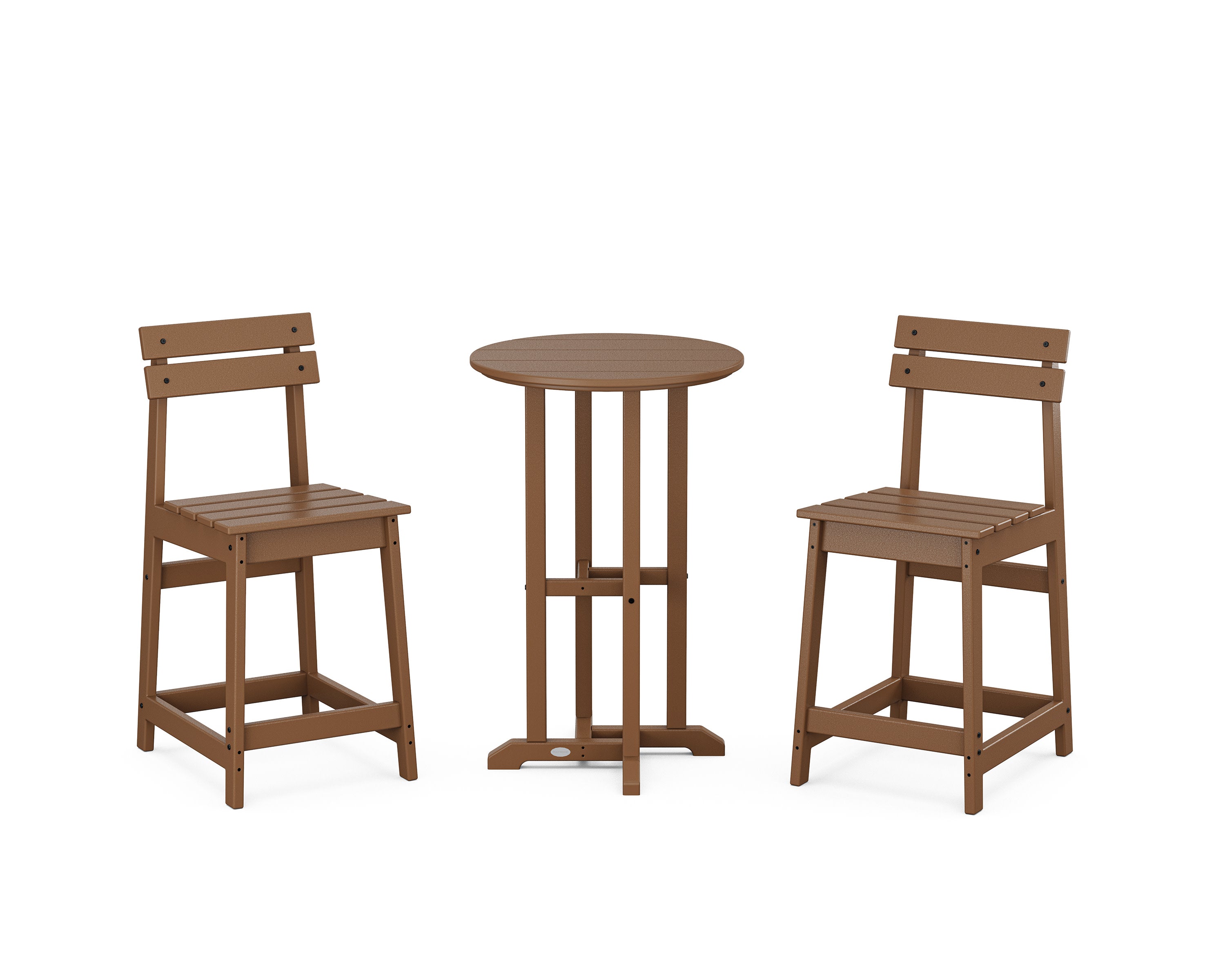 Modern Studio Plaza 3-Piece Bistro Counter Set in Teak