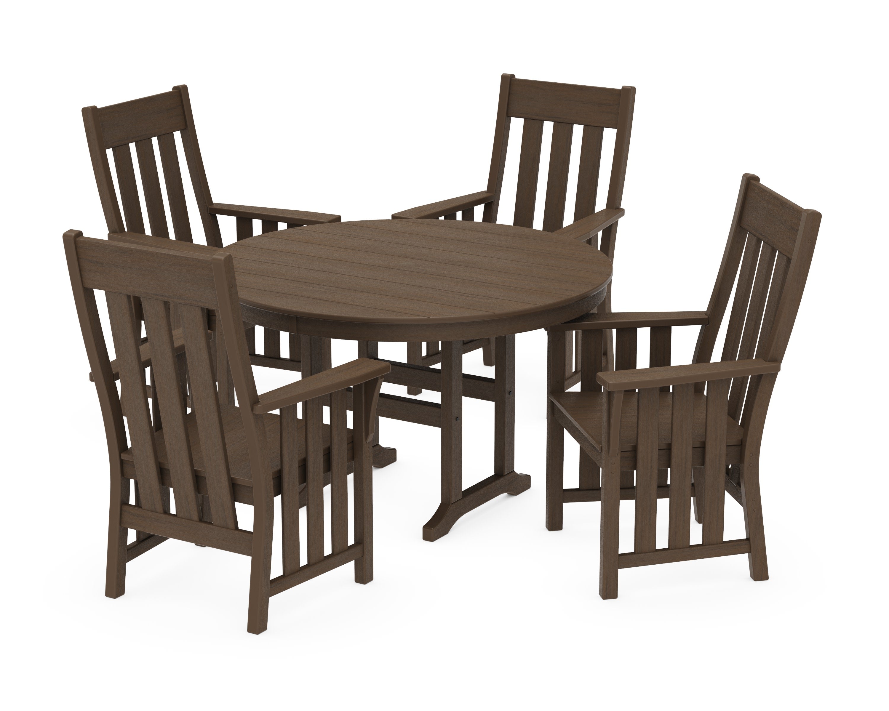 Acadia 5-Piece Round Farmhouse Dining Set in Kona