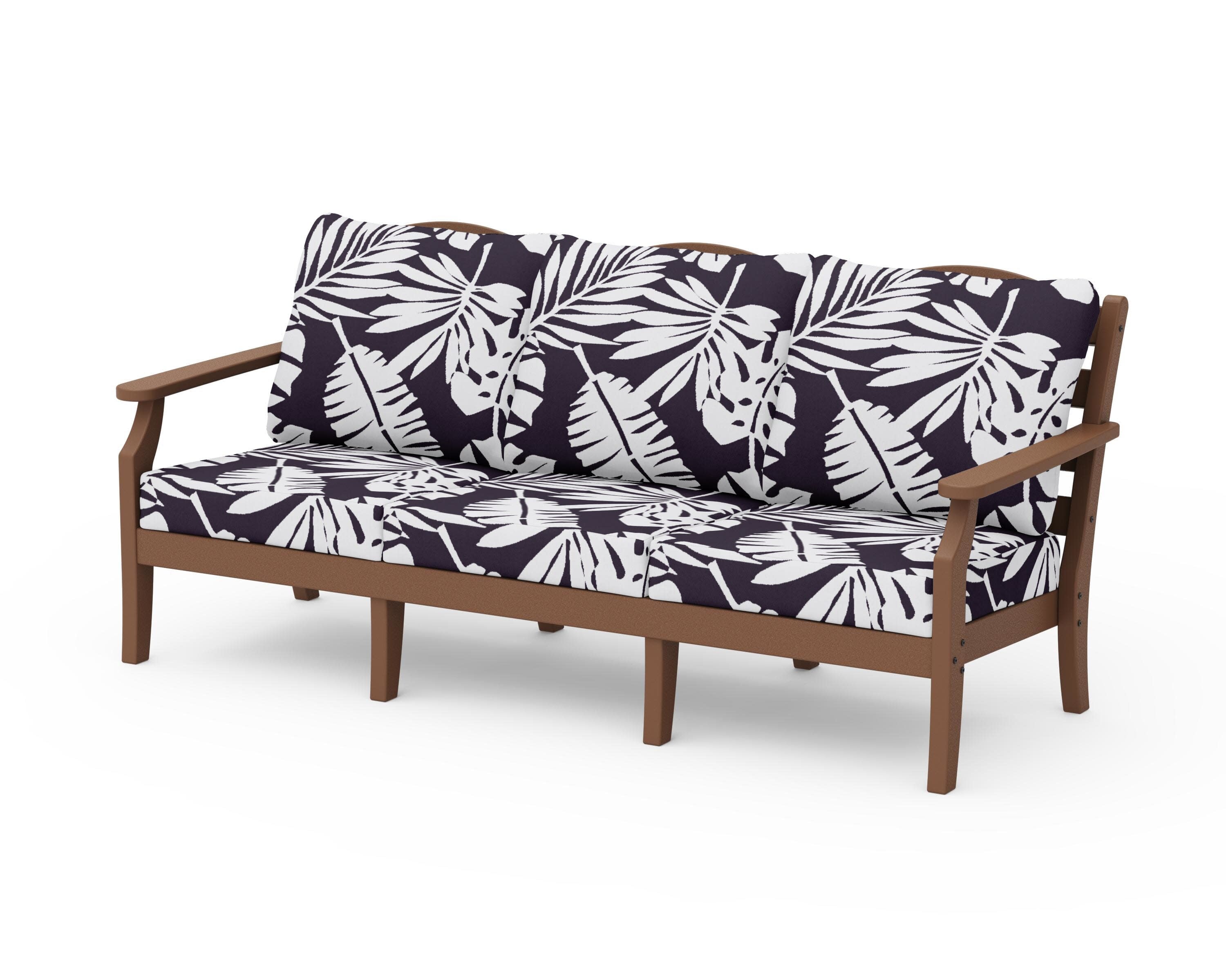 Savannah Deep Seating Sofa in Teak / Leaf Navy