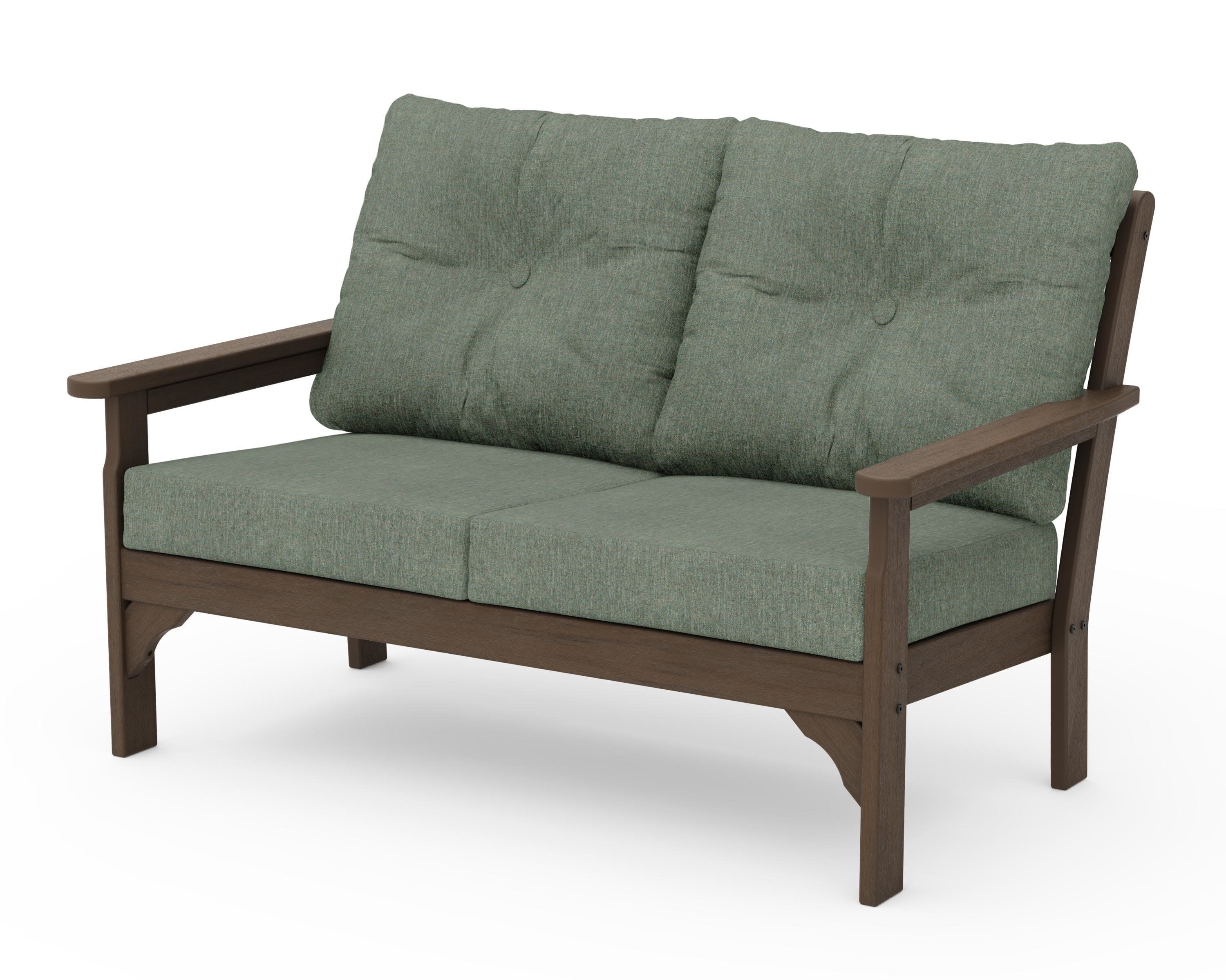Vineyard Deep Seating Loveseat in Kona / Cast Sage