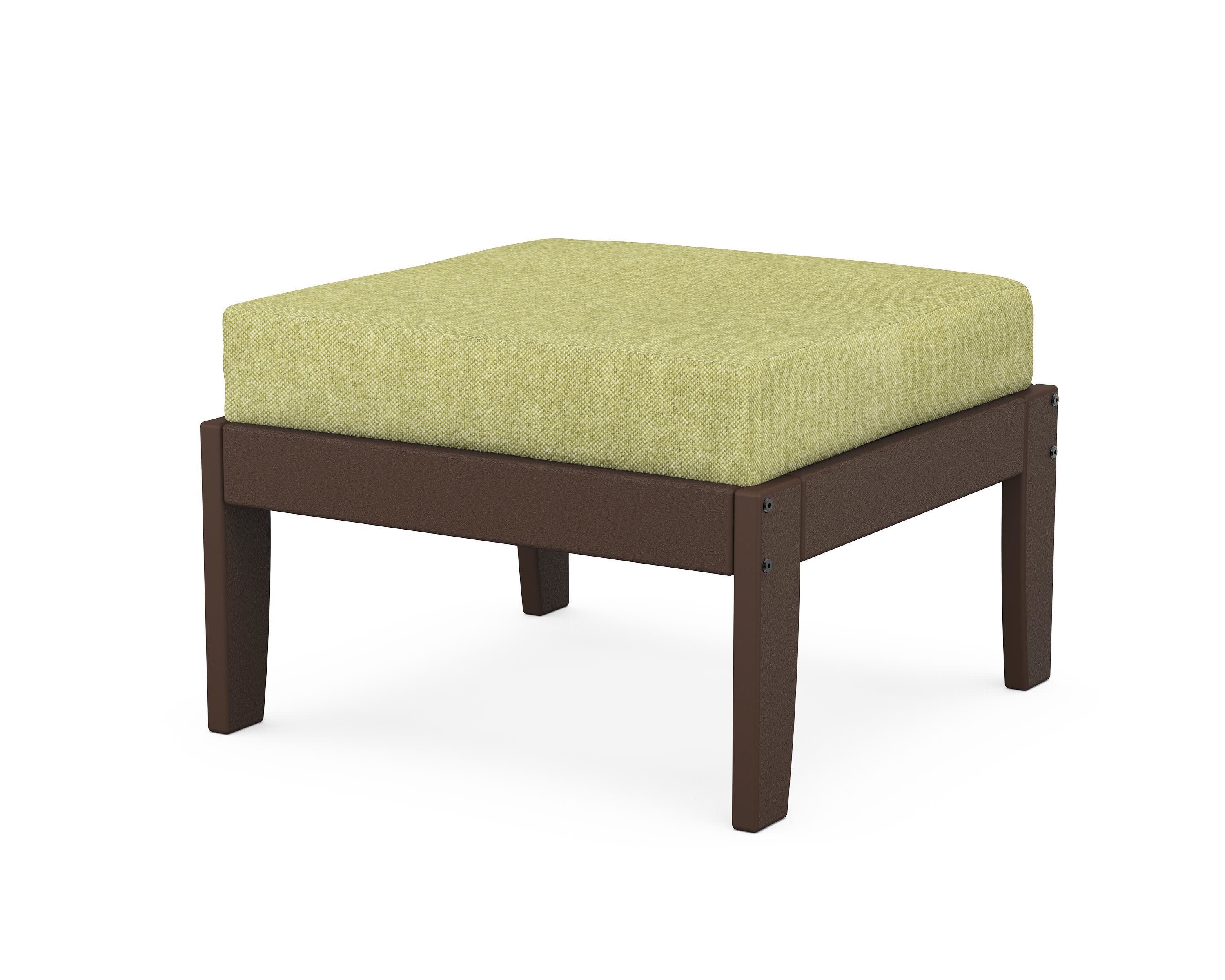 Modular Ottoman - Classic in Mahogany / Chartreuse Boucle