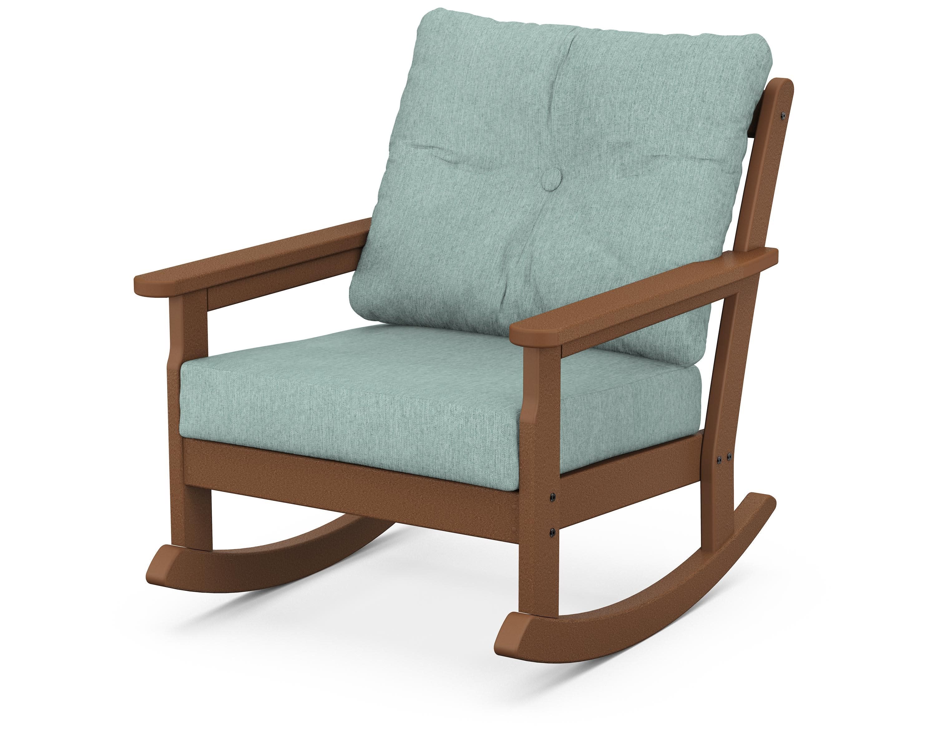 Vineyard Deep Seating Rocking Chair in Teak / Glacier Spa