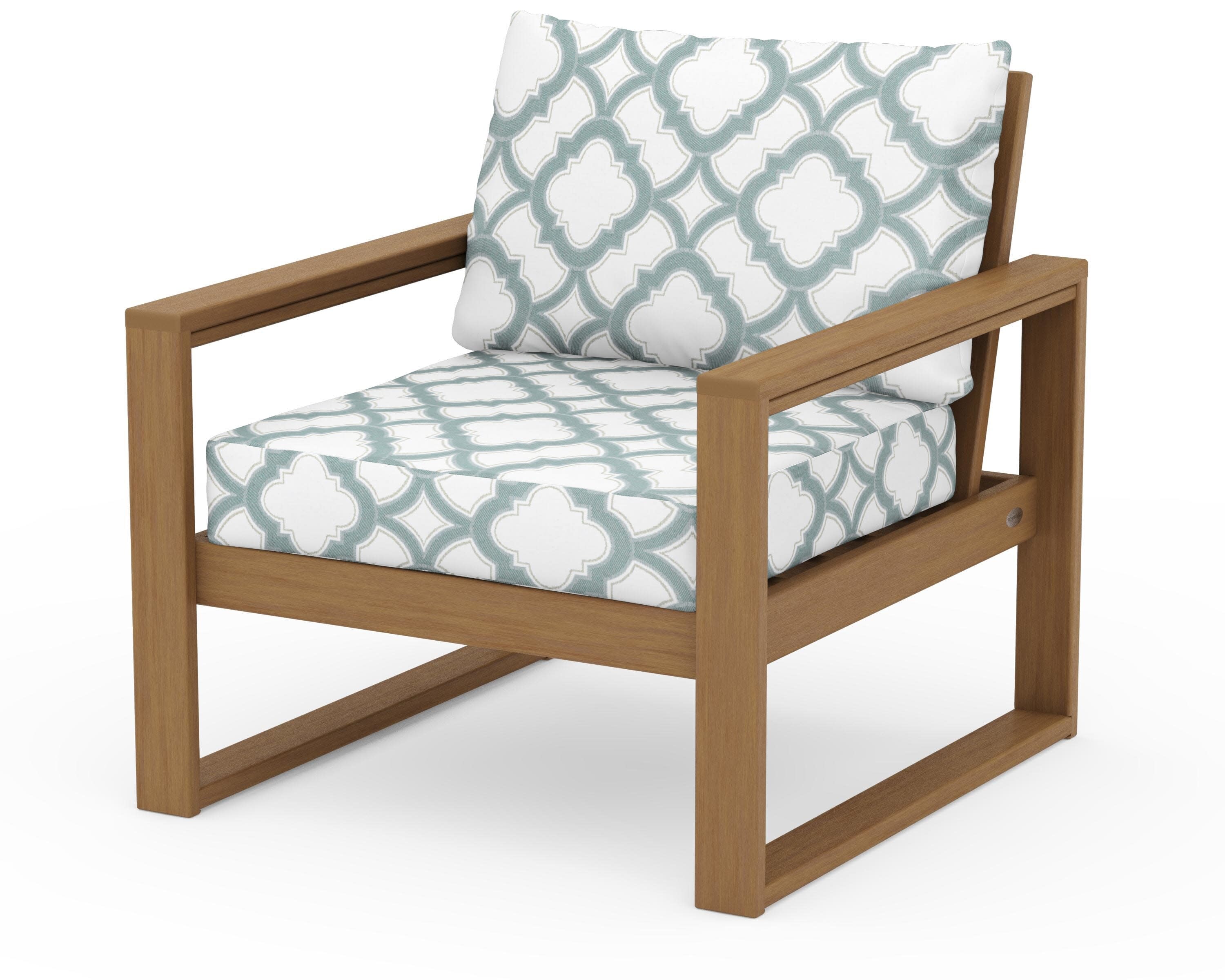 EDGE Club Chair in Natural / Trellis Glacier Spa