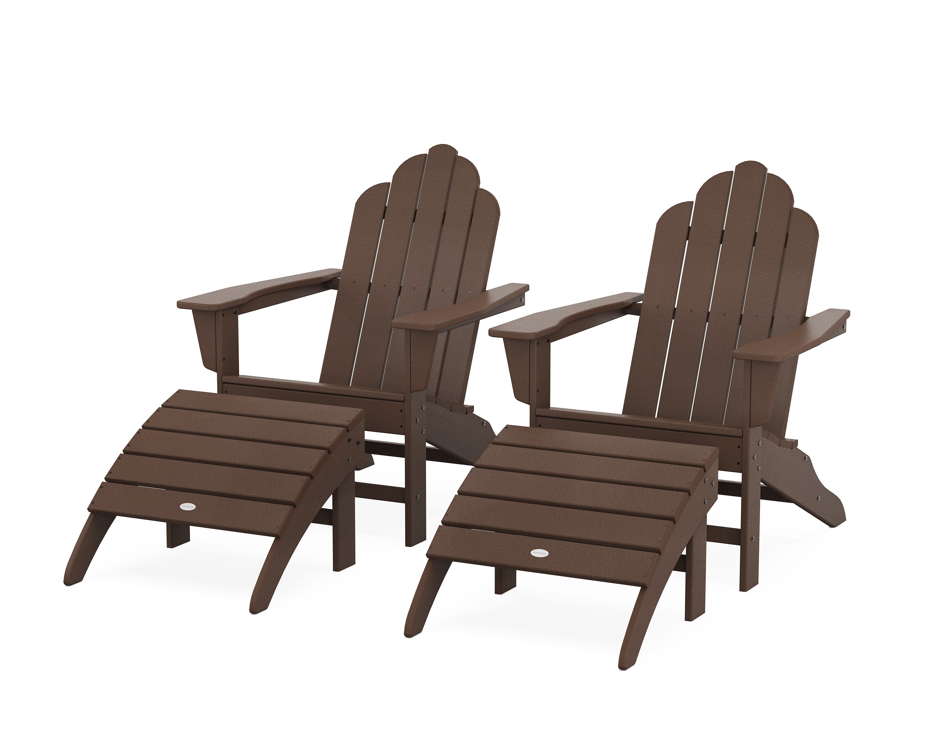 Long Island Adirondack Chair 4-Piece Set with Ottomans in Mahogany