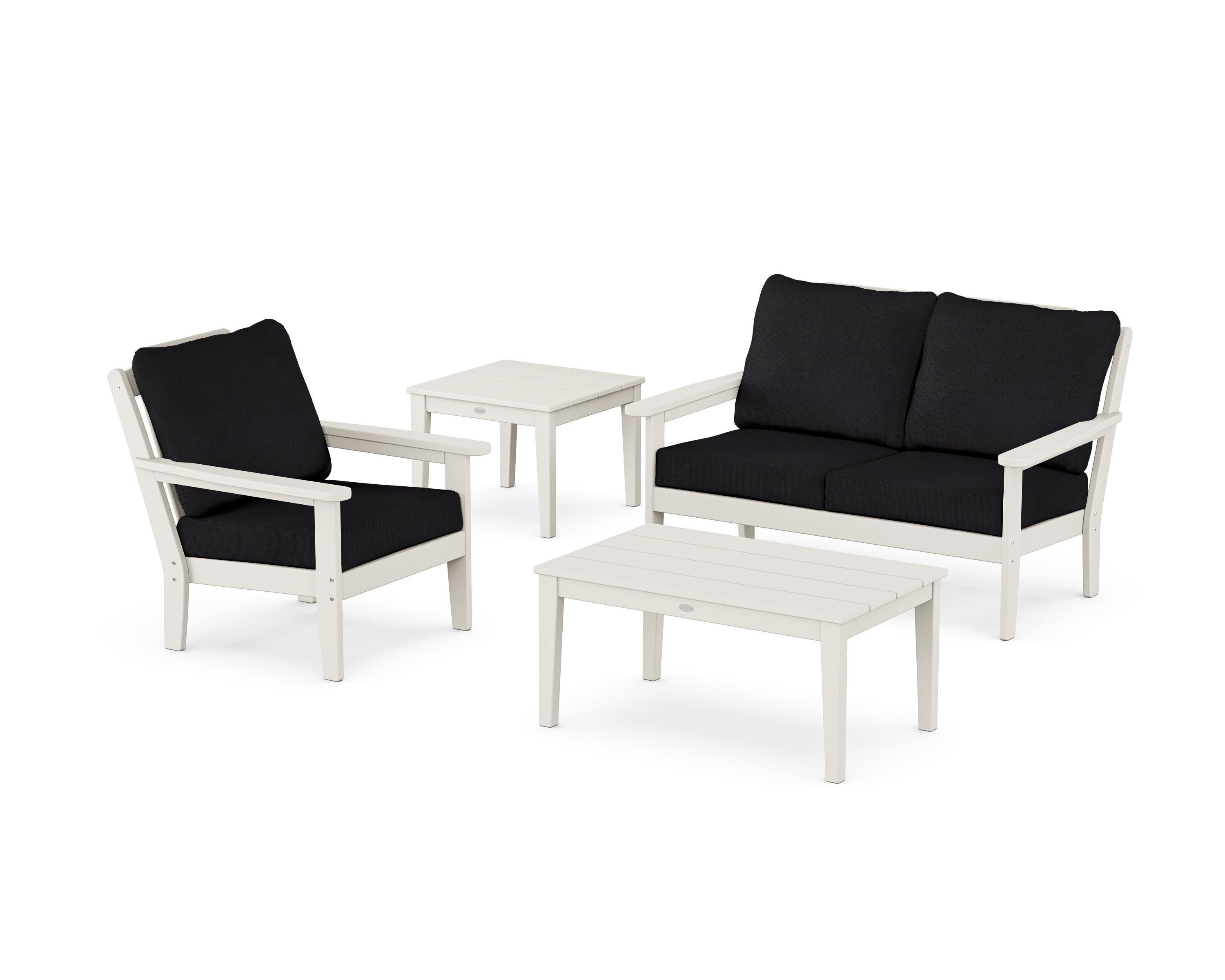 Wovendale 4-Piece Deep Seating Set in Sand / Midnight Linen