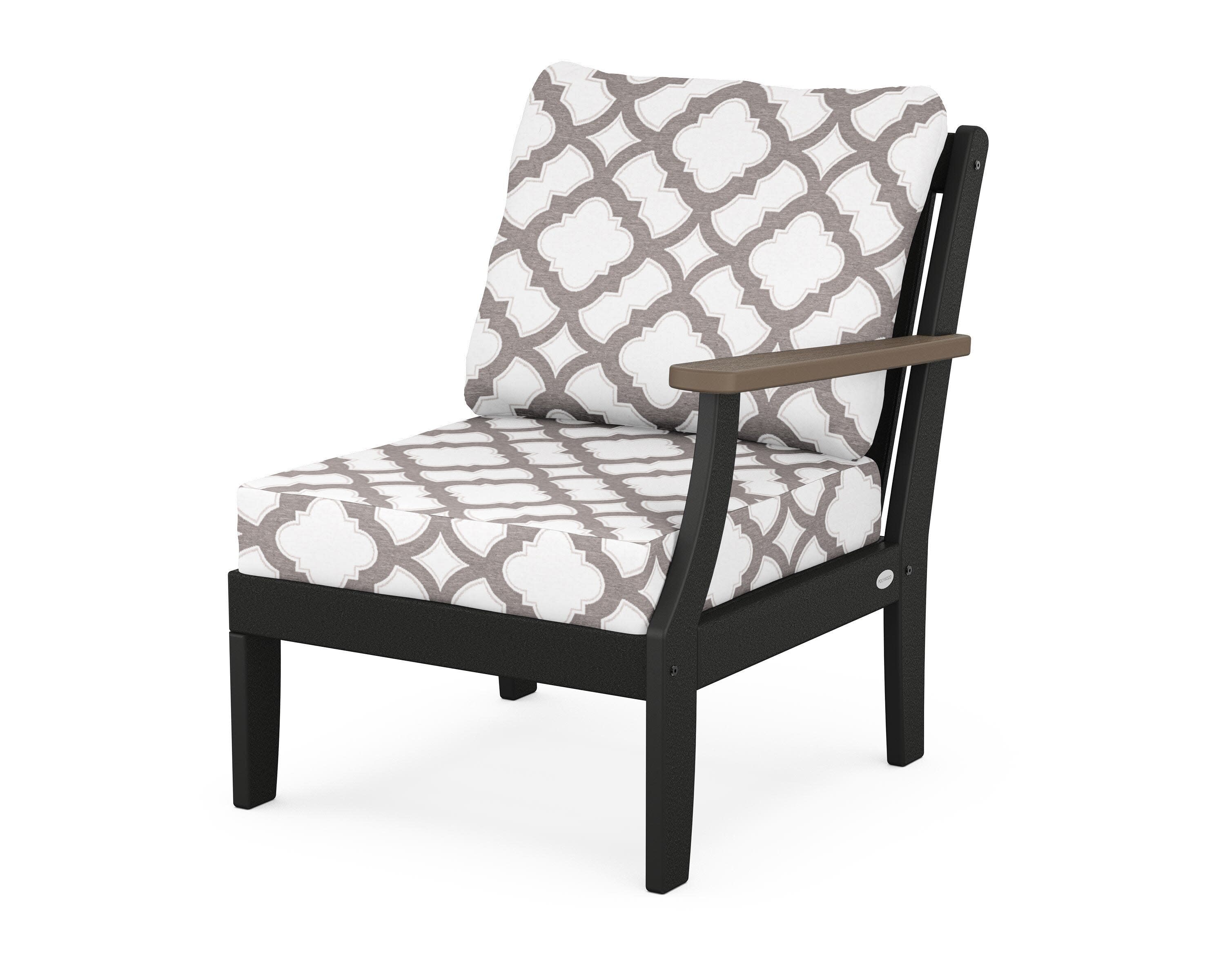 Braxton Modular Right Arm Chair in Black / Kona / Trellis Grey Mist