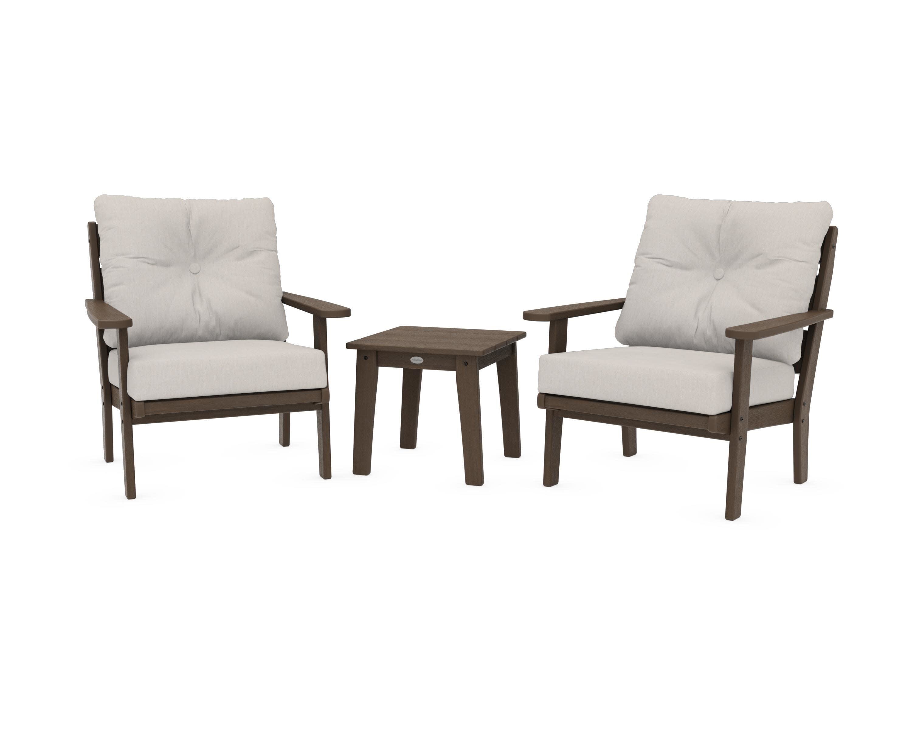 Lakeside 3-Piece Deep Seating Chair Set in Kona / Cast Ash