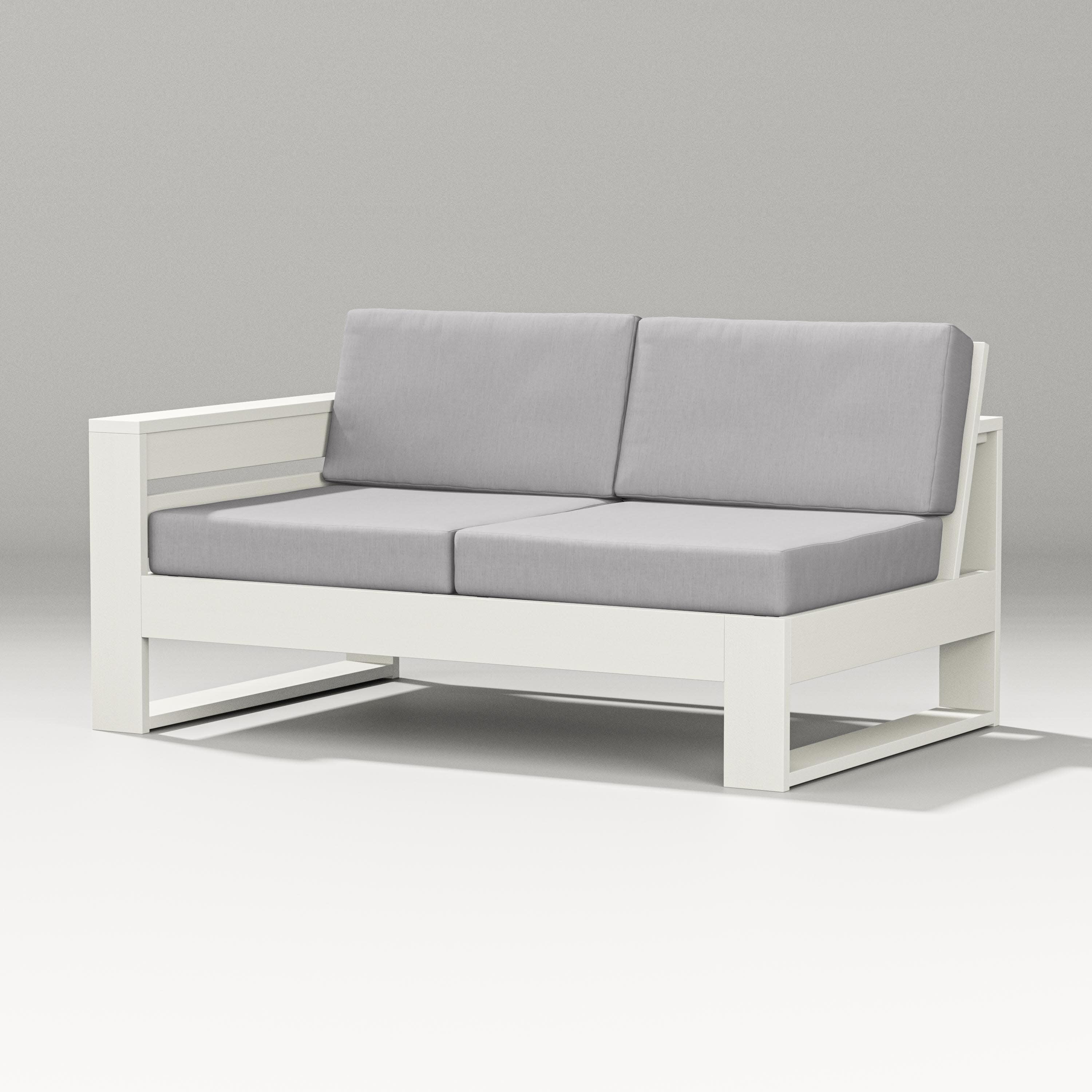 Latitude Modular Left Arm Loveseat in Vintage White / Granite