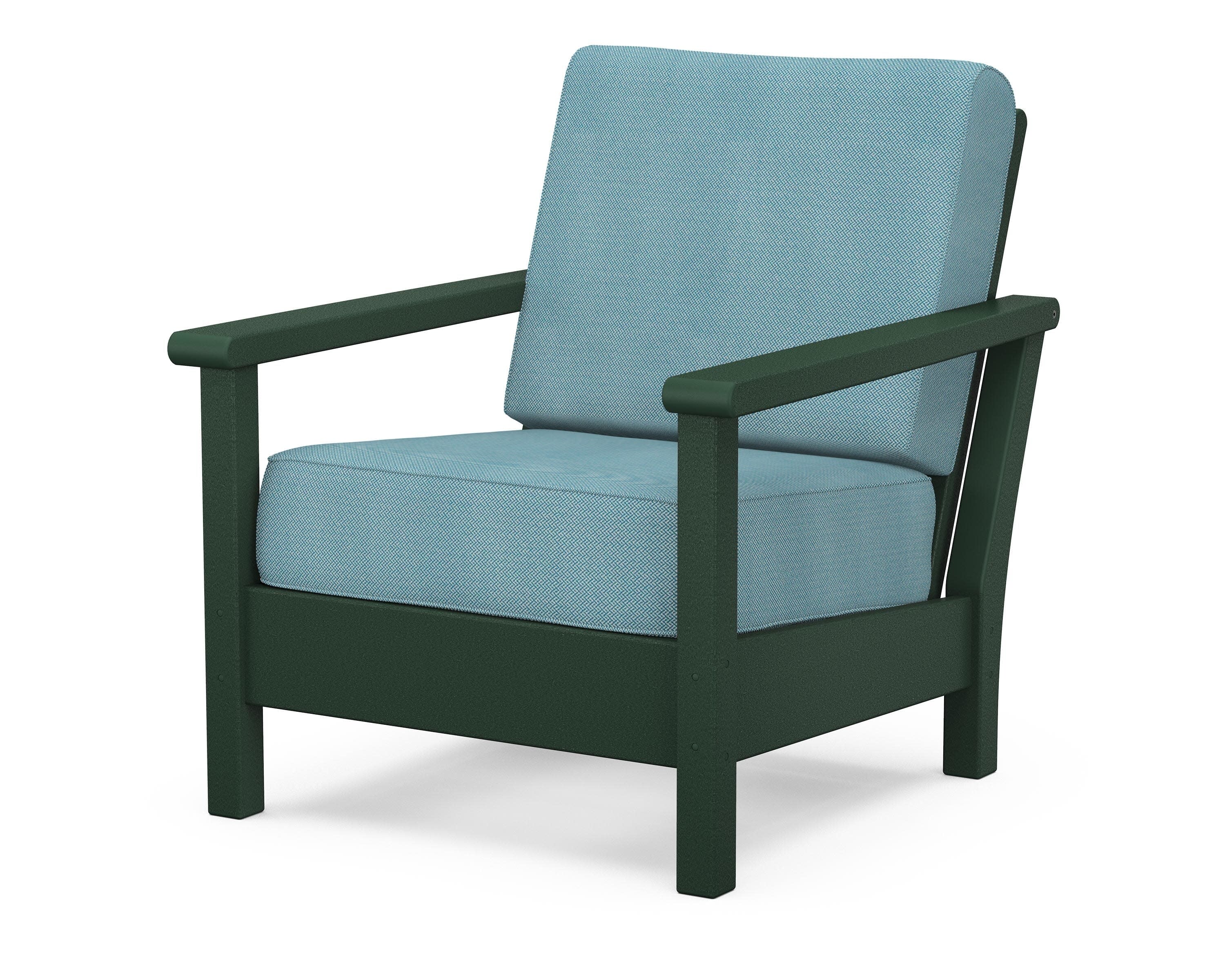 Harbour Deep Seating Chair in Green / Lattice Sky Blue