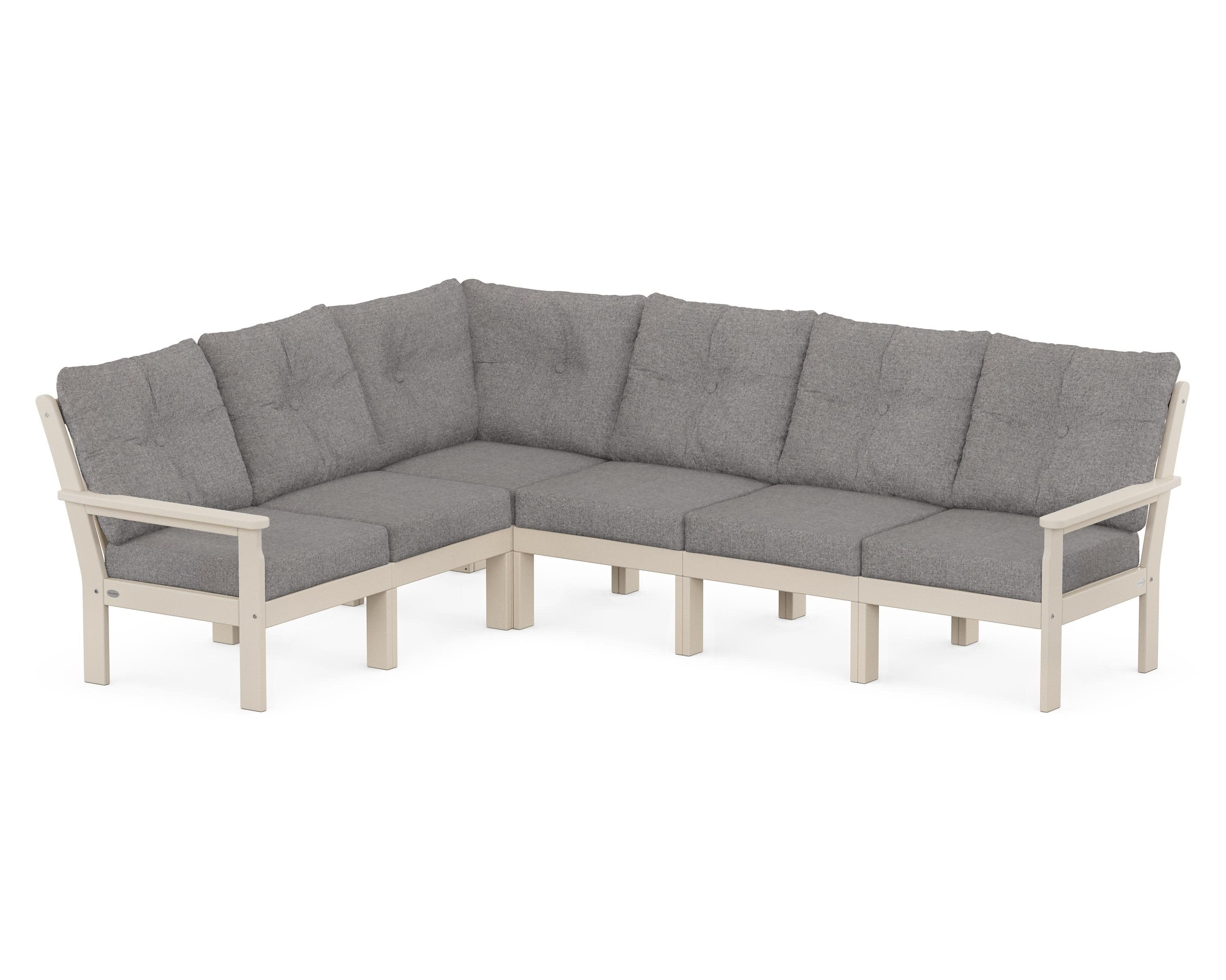 Vineyard 6-Piece Sectional in Sand / Grey Mist