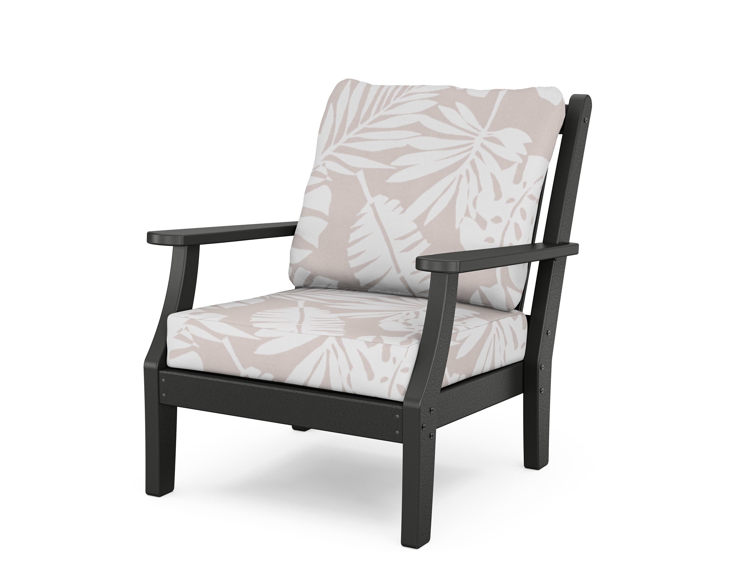 Wovendale Deep Seating Chair in Black / Leaf Dune Burlap