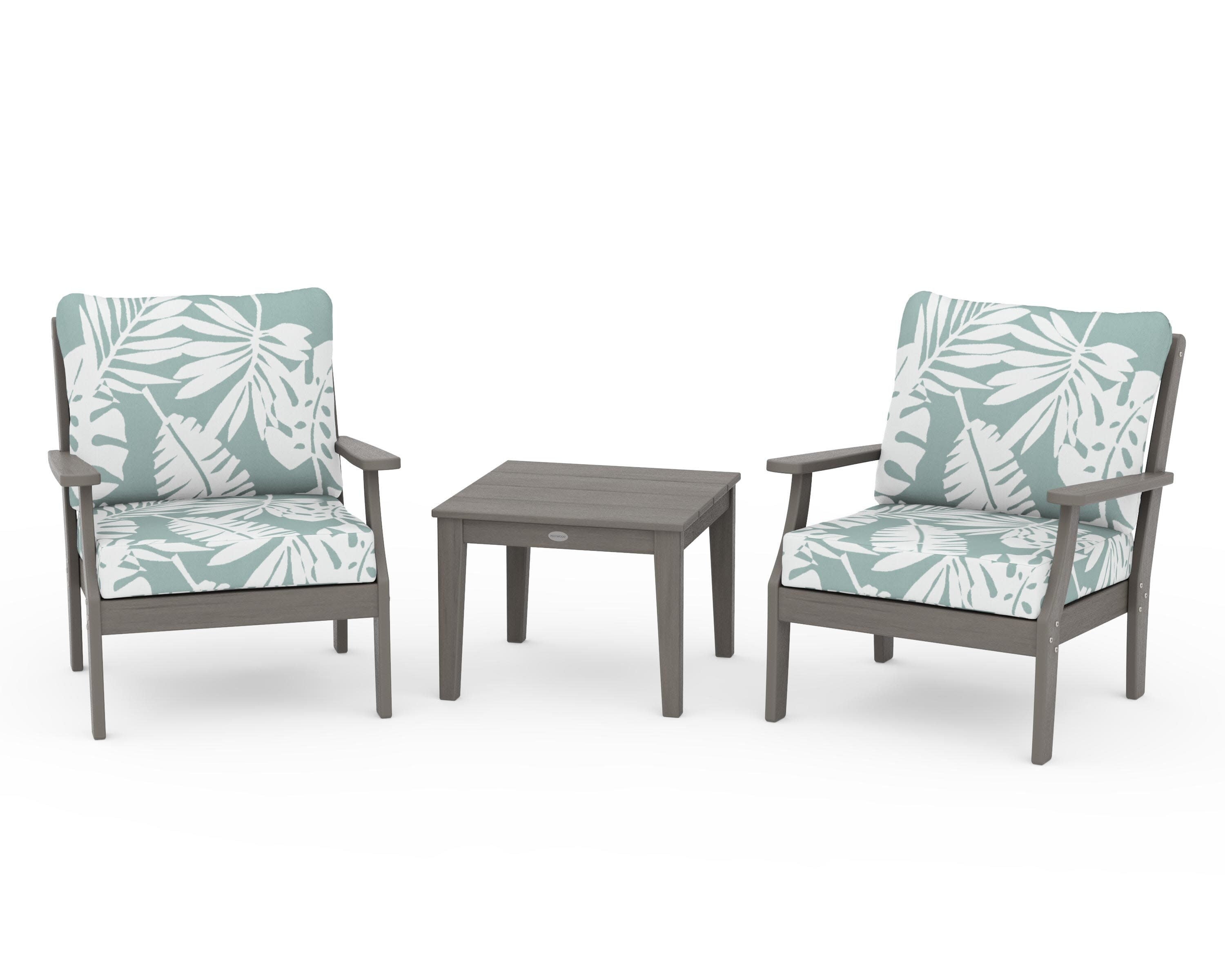 Braxton 3-Piece Deep Seating Set in Driftwood / Leaf Glacier Spa