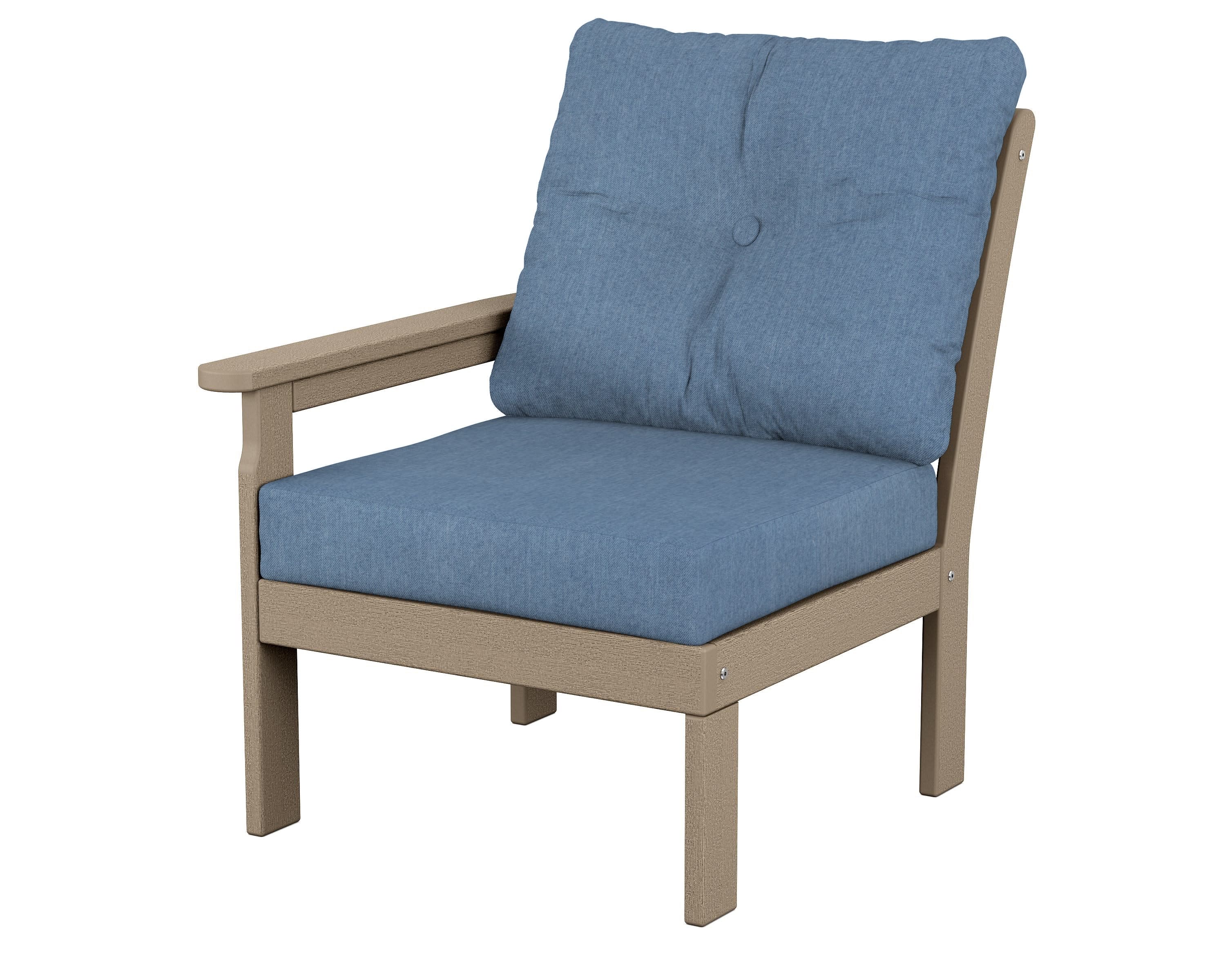 Vineyard Modular Left Arm Chair in Vintage Sahara / Sky Blue