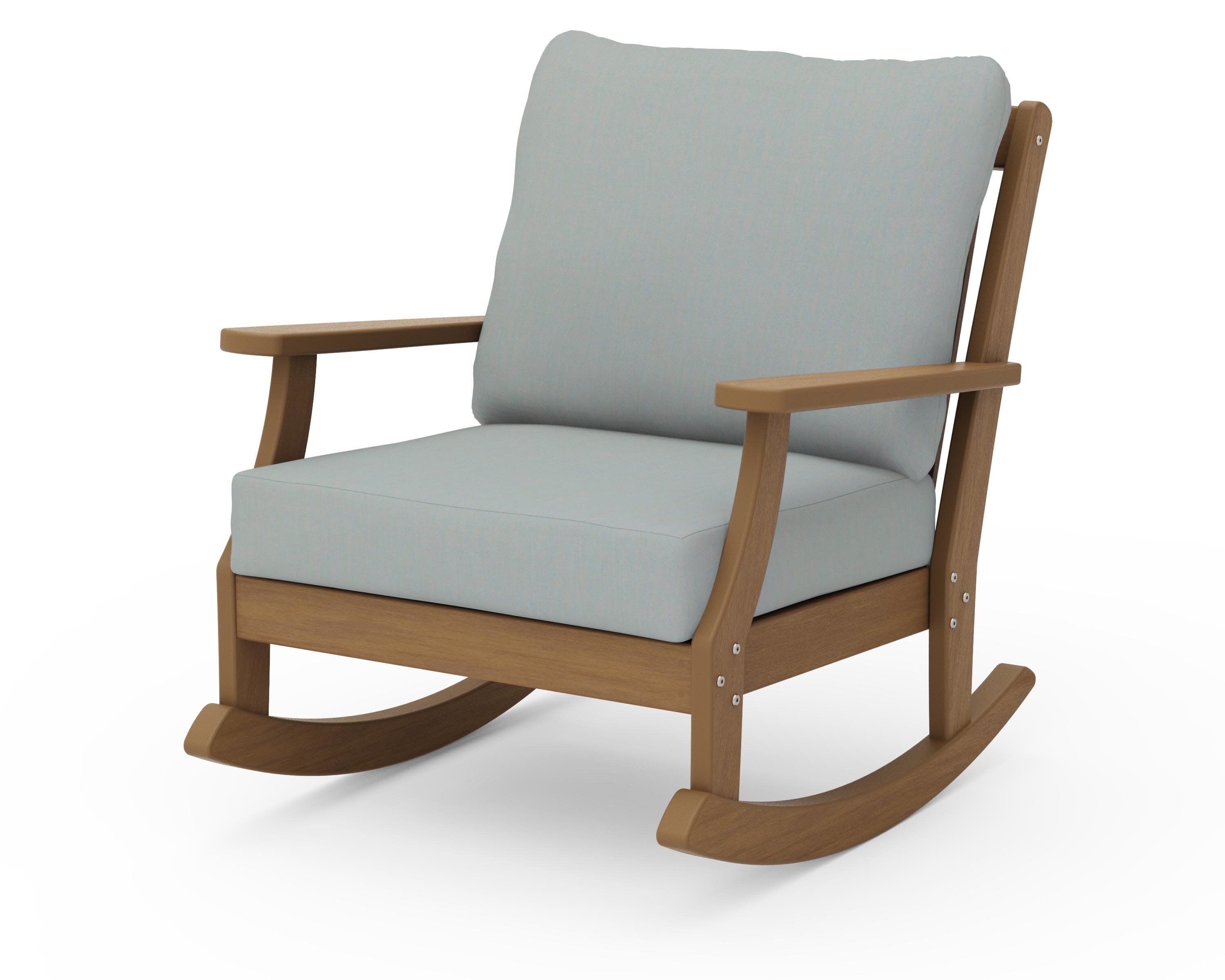 Braxton Deep Seating Rocking Chair in Natural / Spa