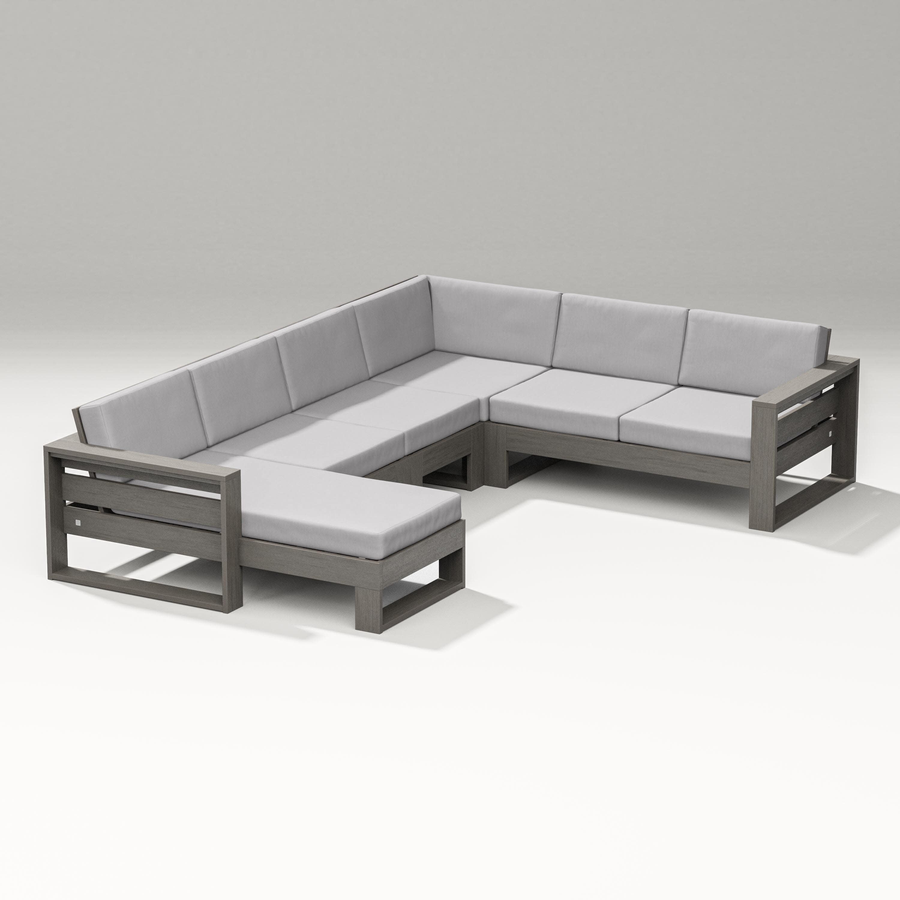 Latitude Corner Sectional with Left Chaise in Driftwood / Granite