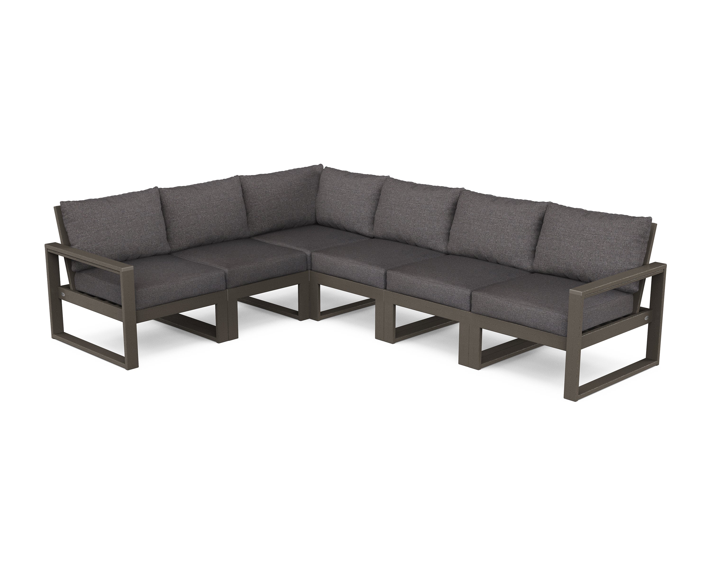 EDGE 6-Piece Modular Deep Seating Set in Vintage Coffee / Ash Charcoal