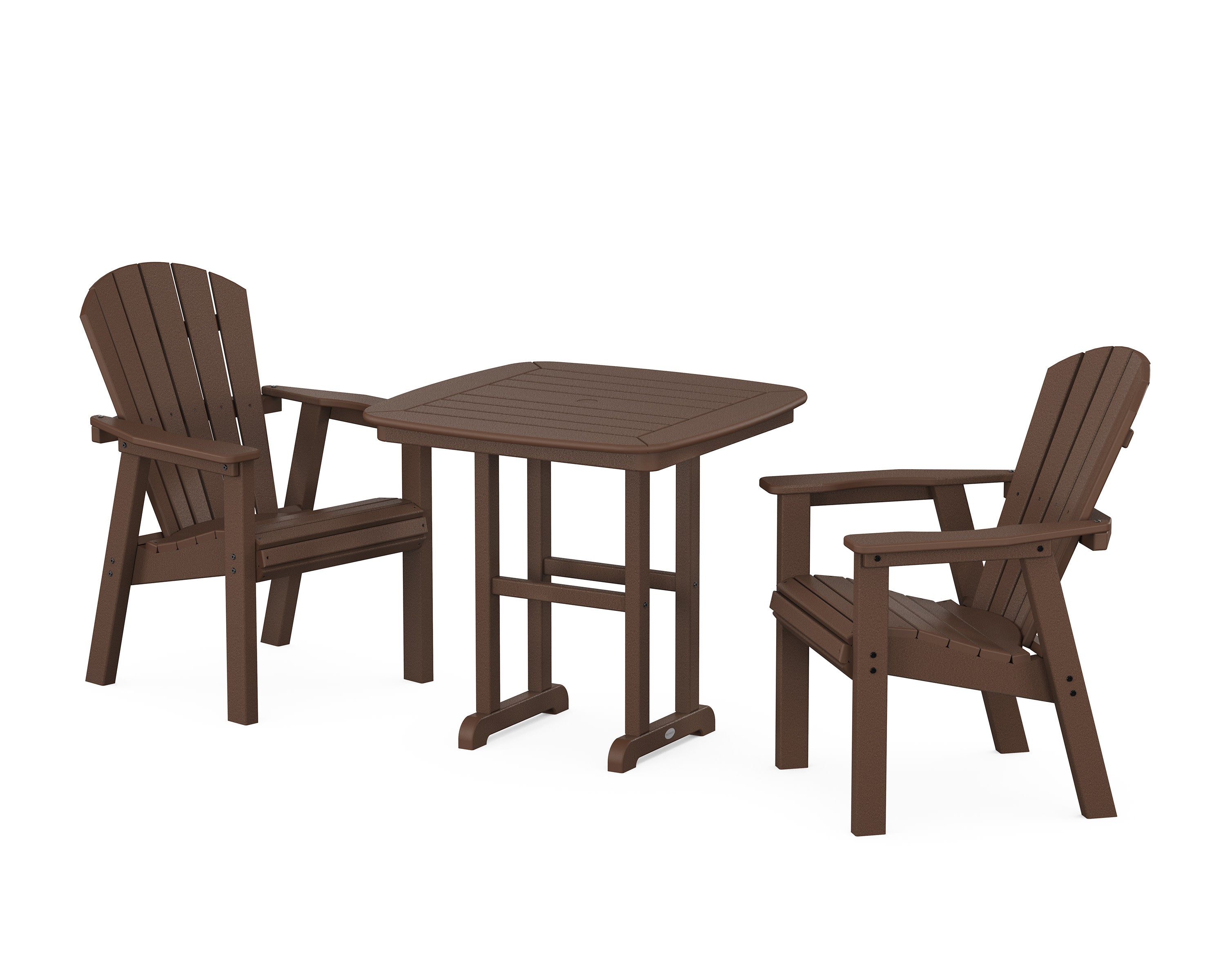 Seashell 3-Piece Dining Set in Mahogany