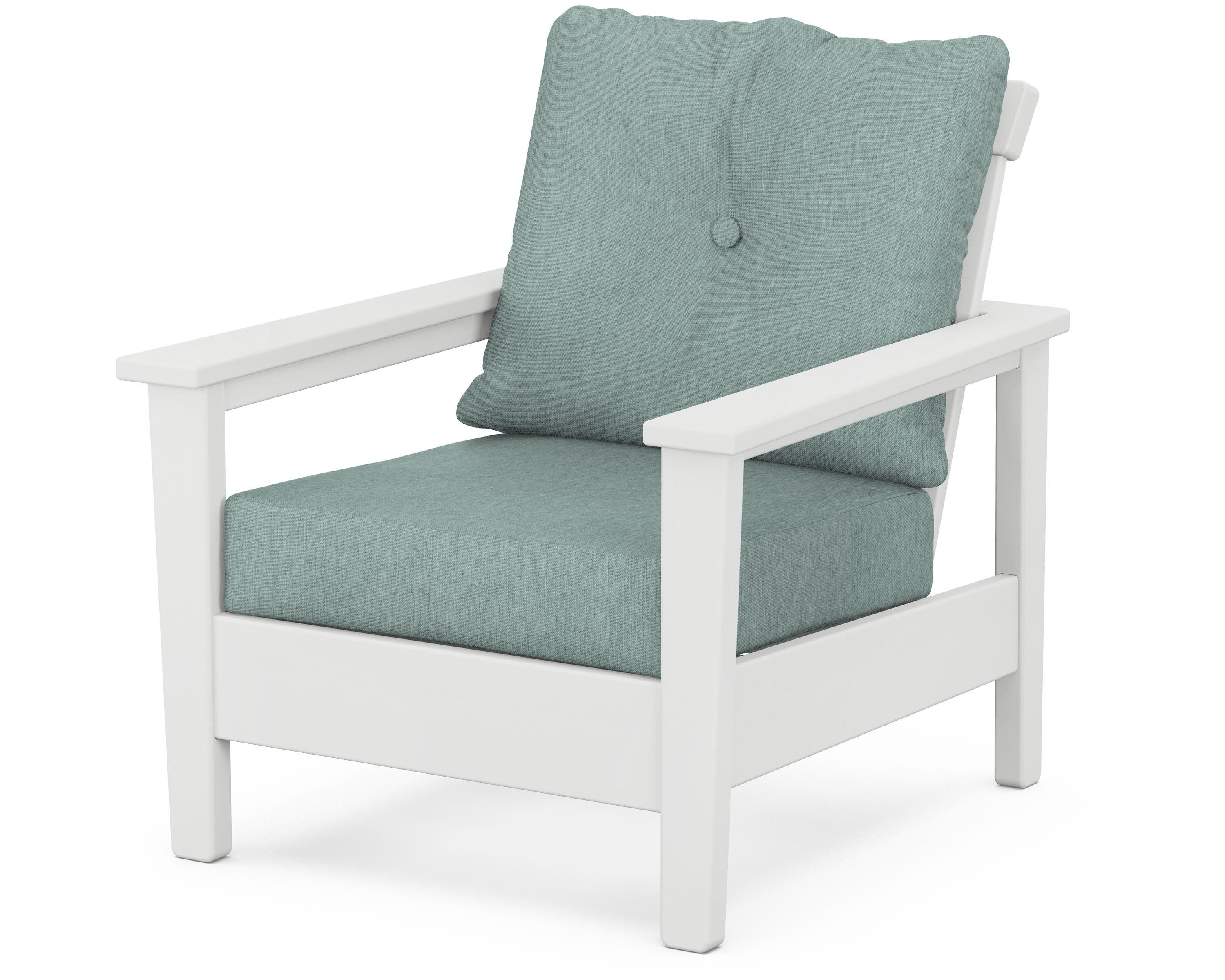 Prescott Deep Seating Chair in White / Glacier Spa