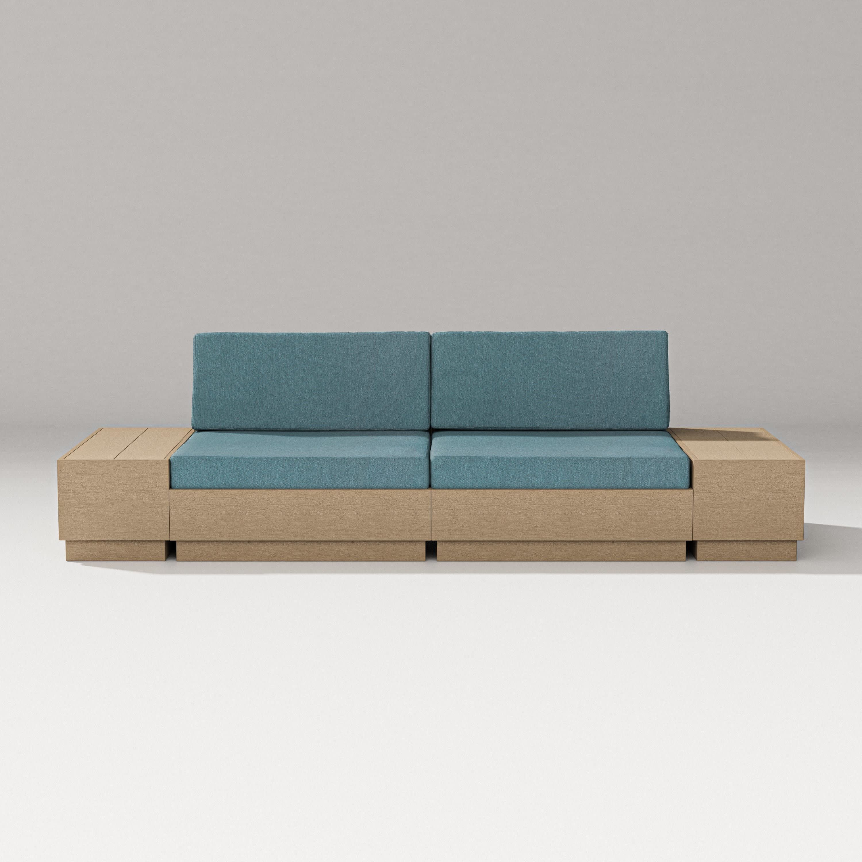 Elevate 4-Piece Loveseat Sectional in Vintage Sahara / Ocean Teal
