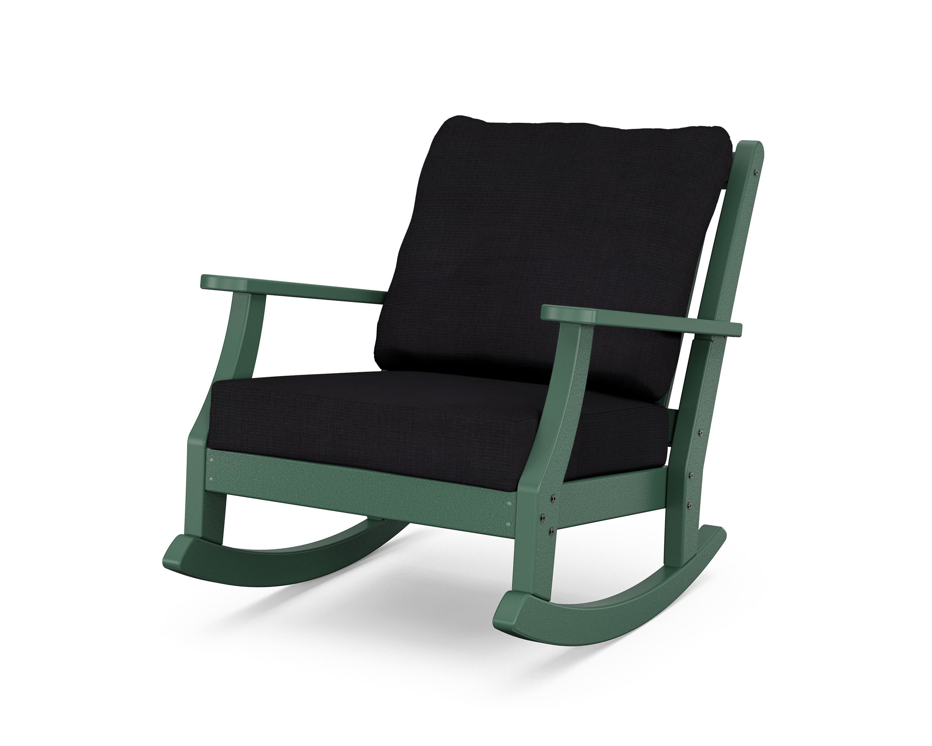 Wovendale Deep Seating Rocking Chair in Green / Midnight Linen