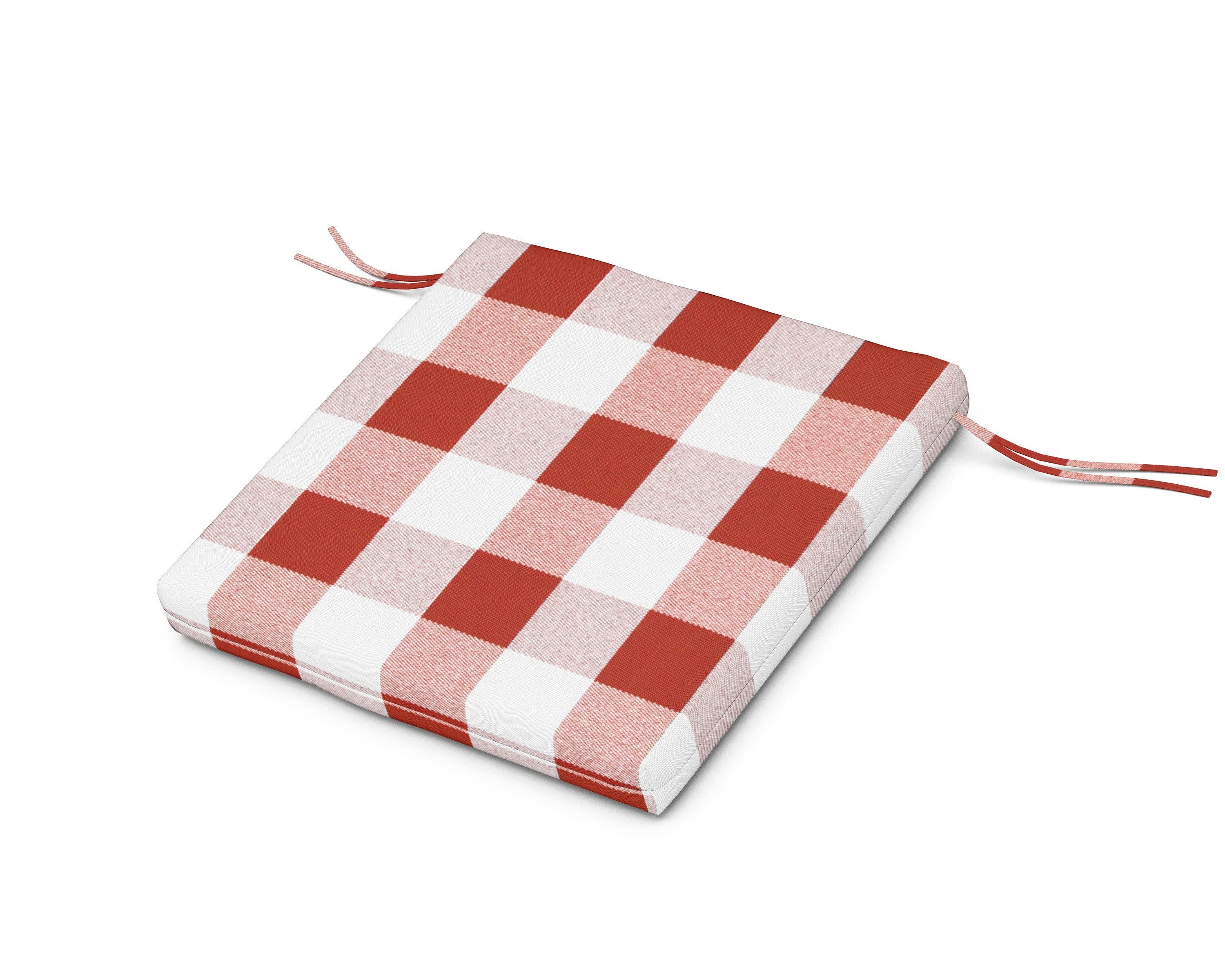 Seat Cushion - 20"D x 20"W x 2.5"H in Buffalo Plaid Crimson