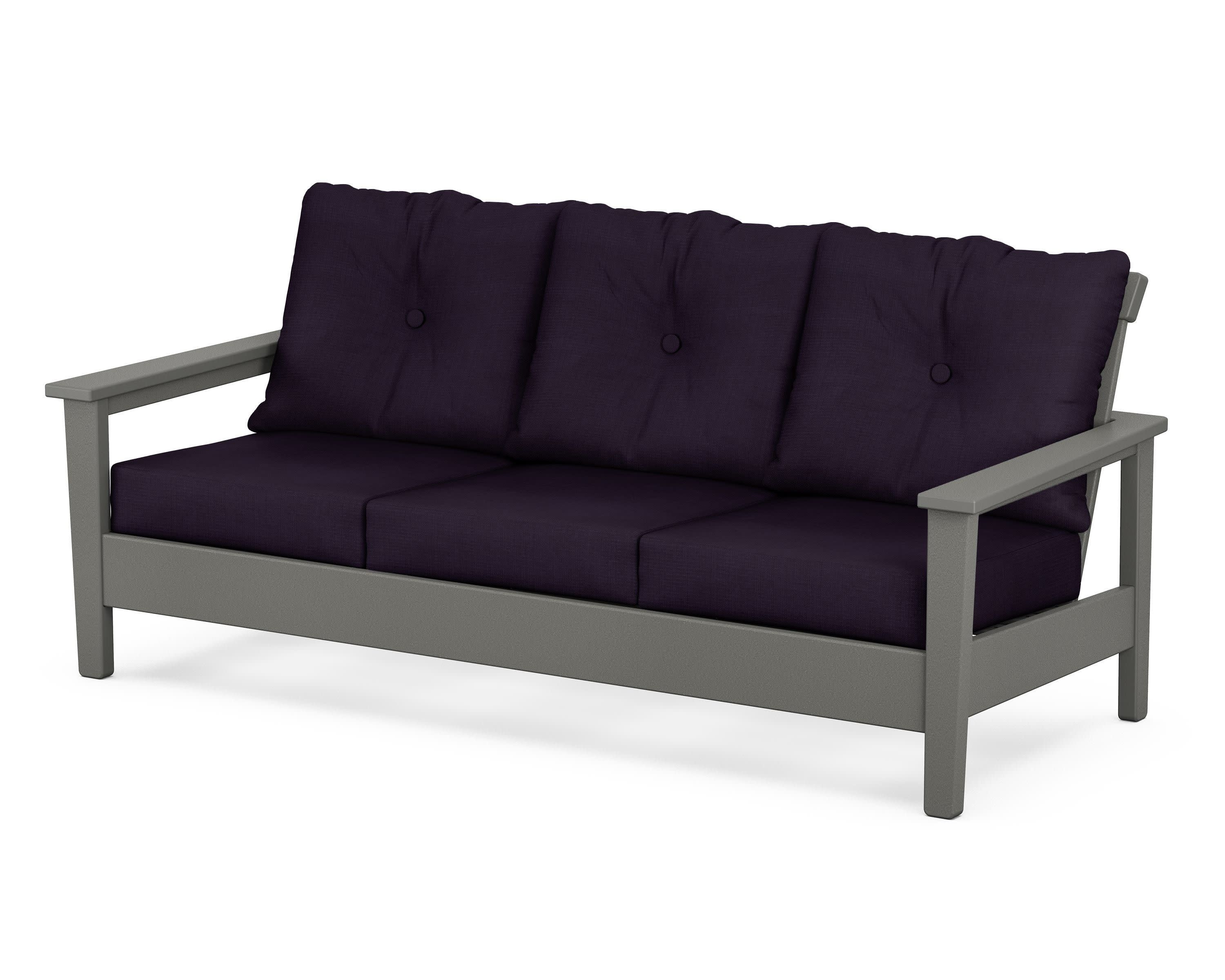 Prescott Deep Seating Sofa in Slate Grey / Navy Linen