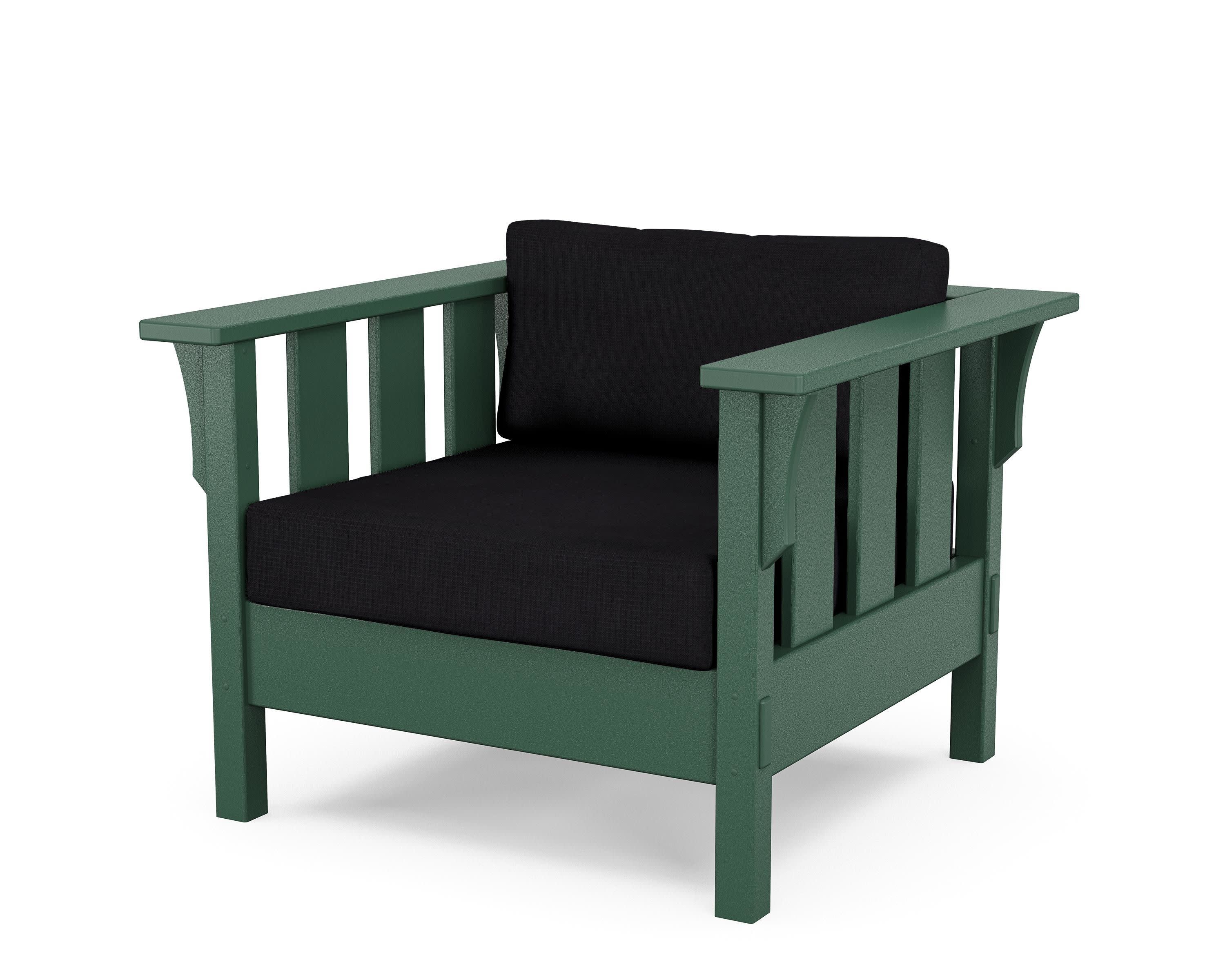 Acadia Deep Seating Chair in Green / Midnight Linen