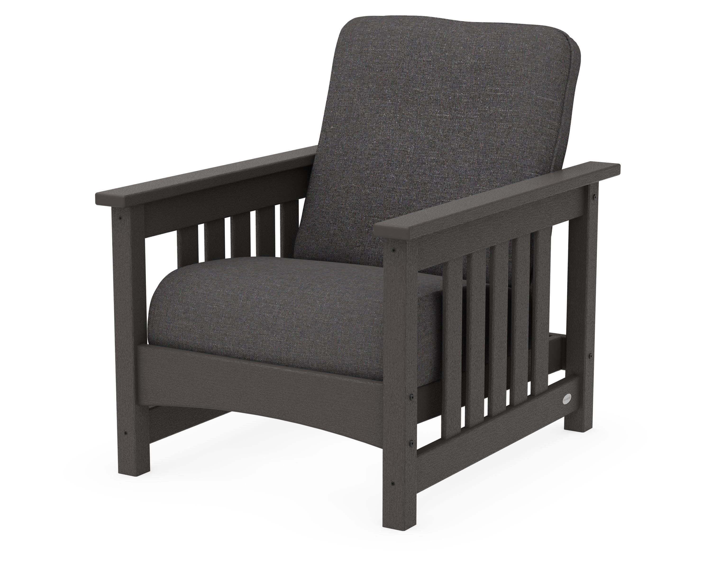 Club Mission Chair in Vintage Coffee / Ash Charcoal