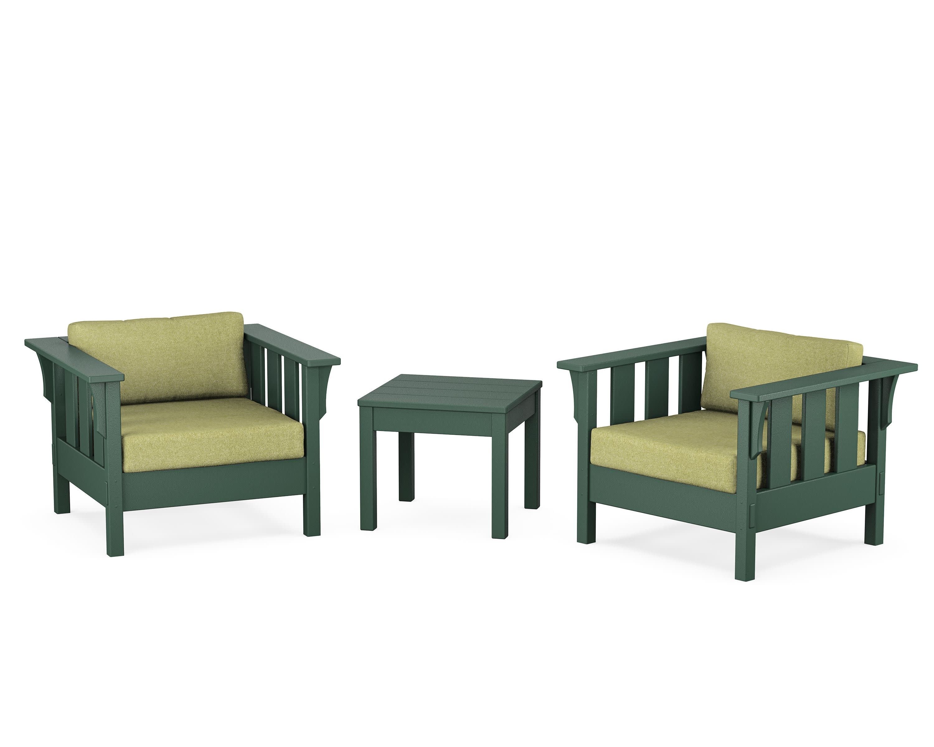 Acadia 3-Piece Deep Seating Set in Green / Chartreuse Boucle