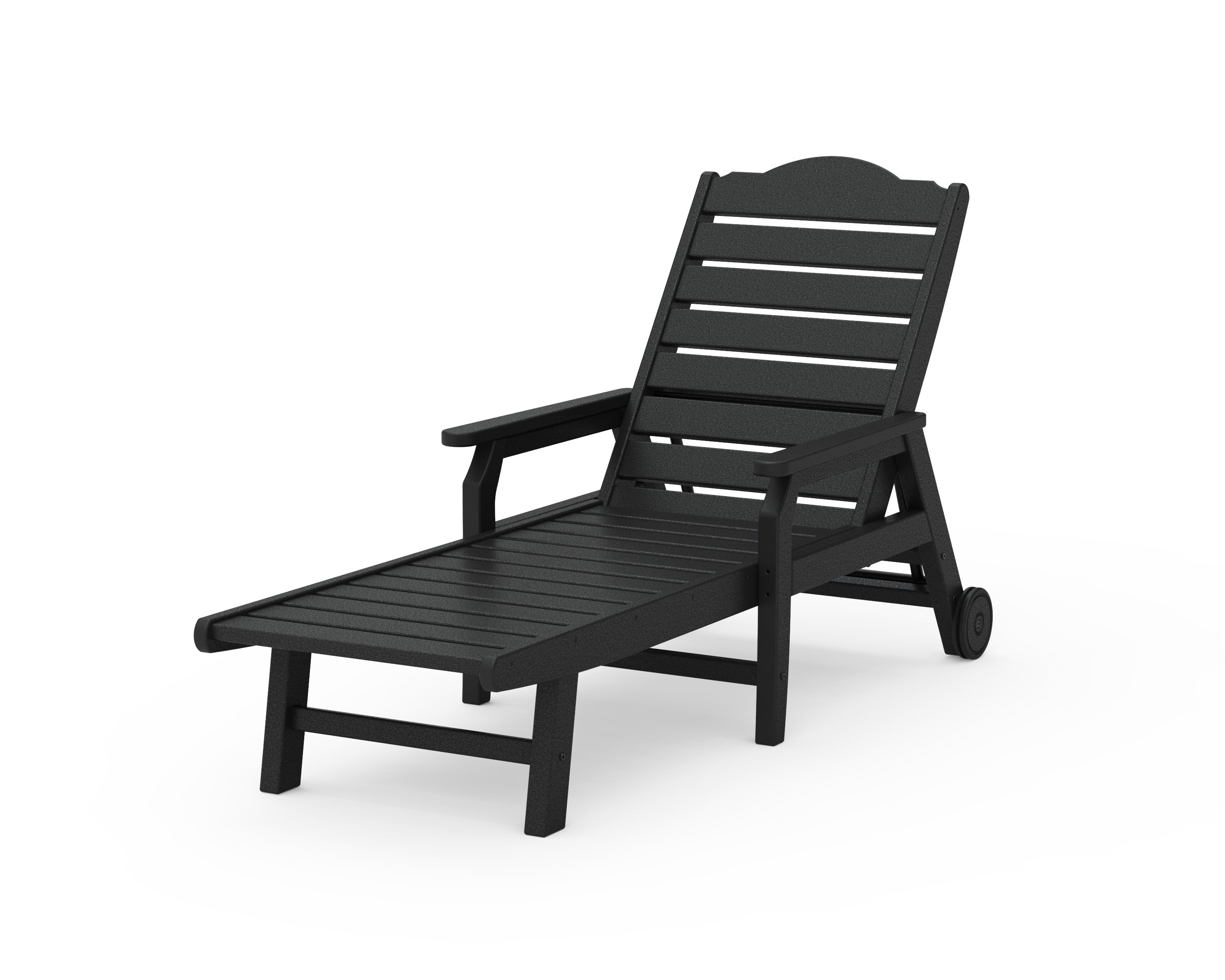 Savannah Chaise with Arms and Wheels in Black