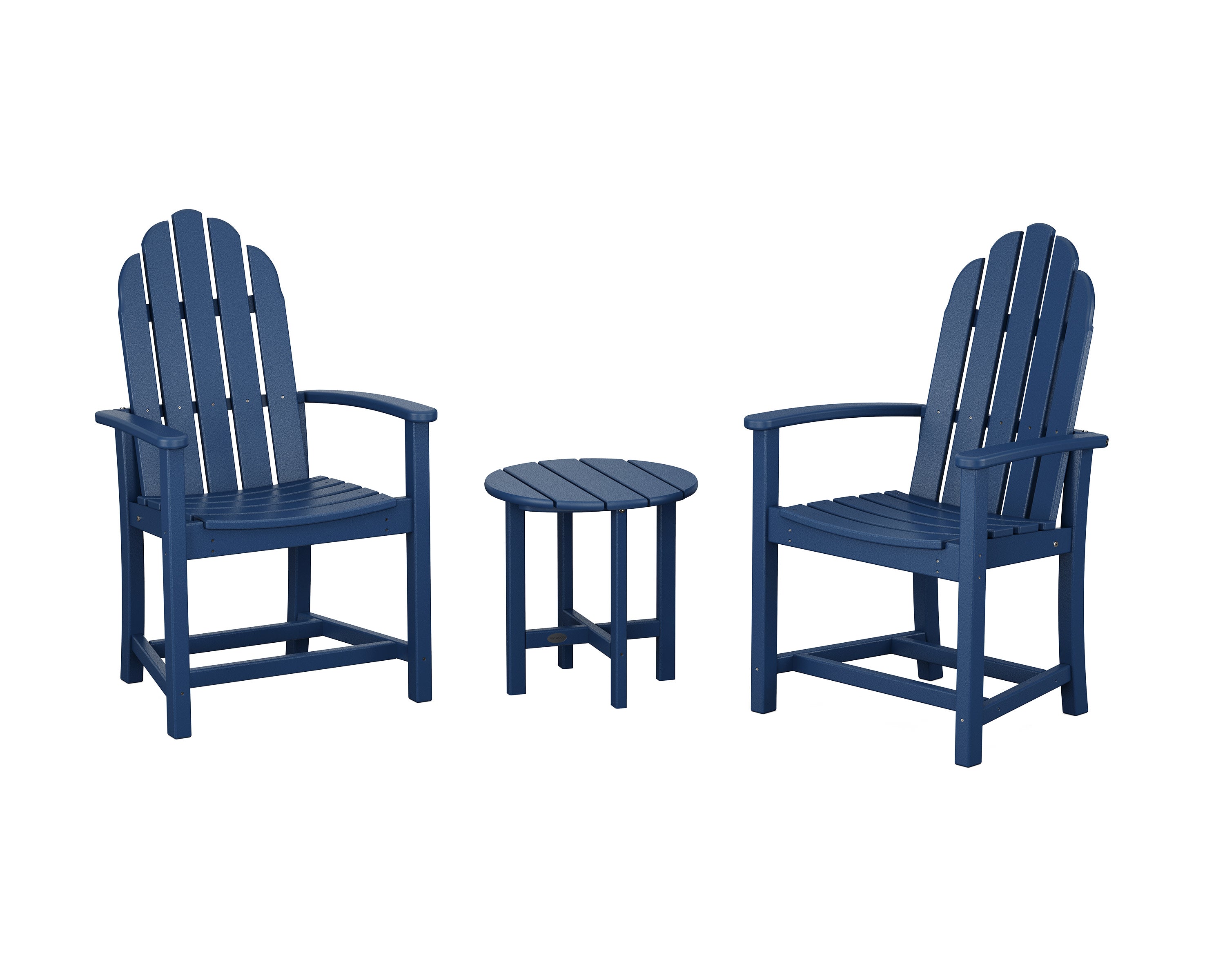 Classic 3-Piece Upright Adirondack Chair Set in Navy