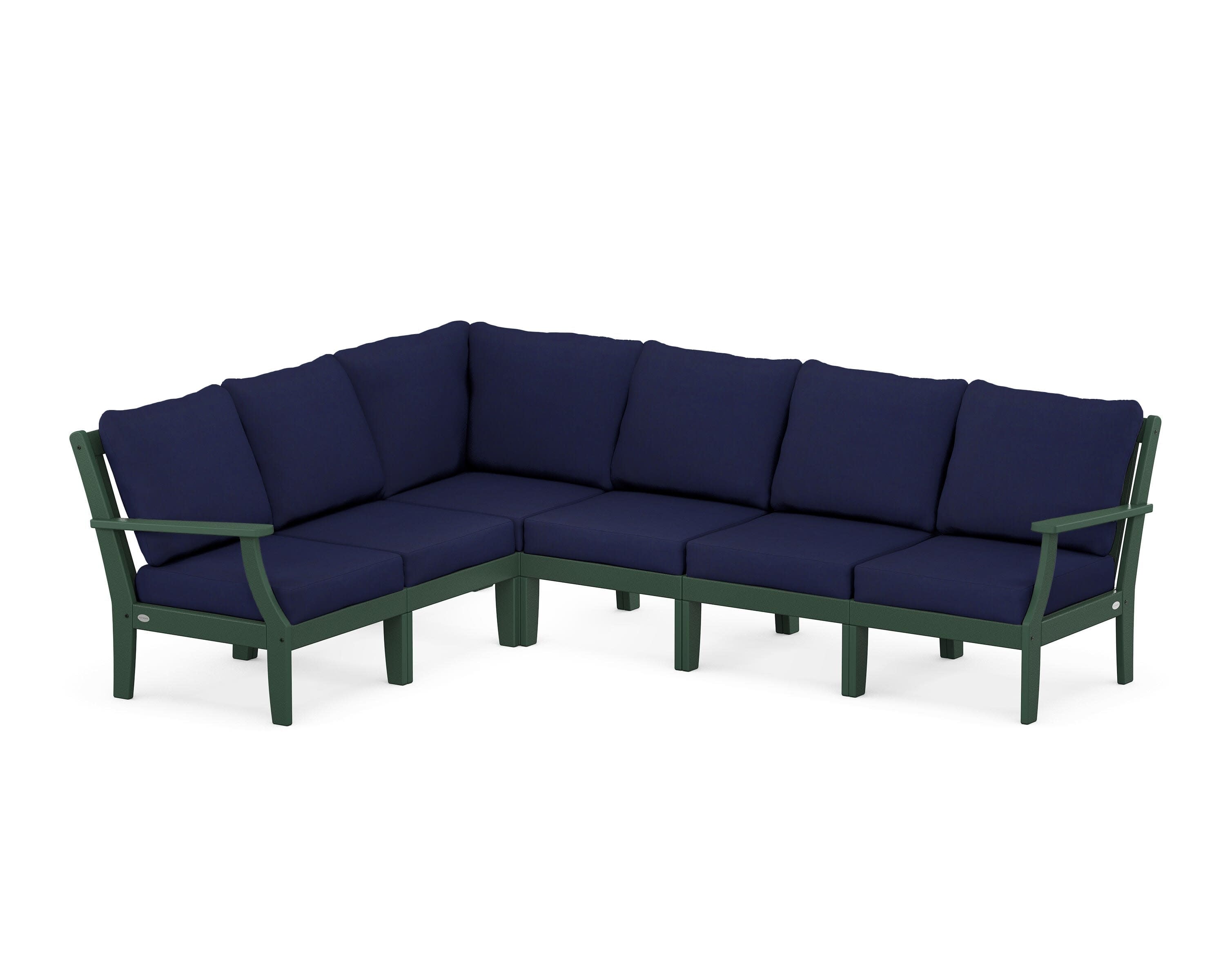 Braxton Modular 6-Piece Deep Seating Set in Green / Navy