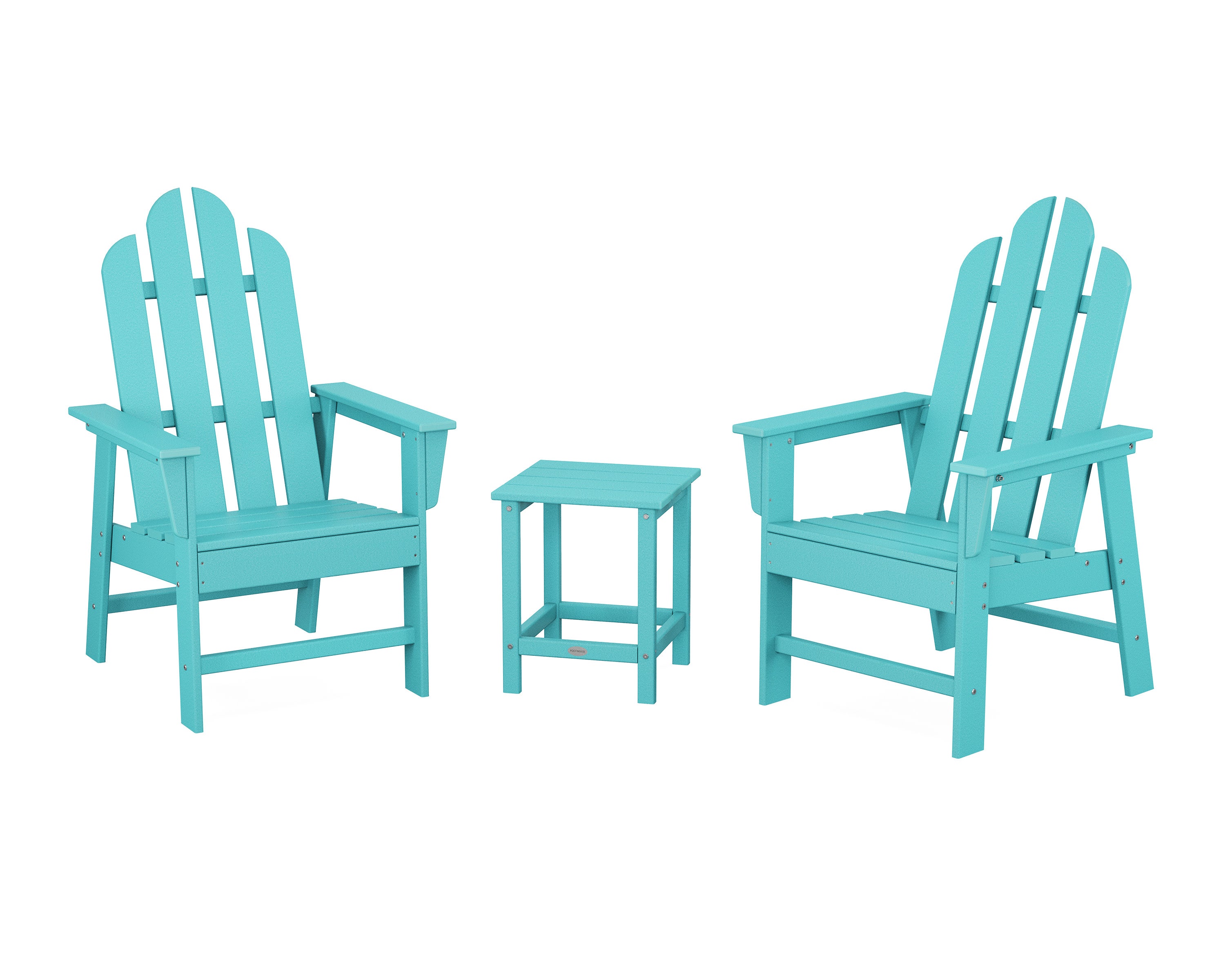 Long Island 3-Piece Upright Adirondack Chair Set in Aruba