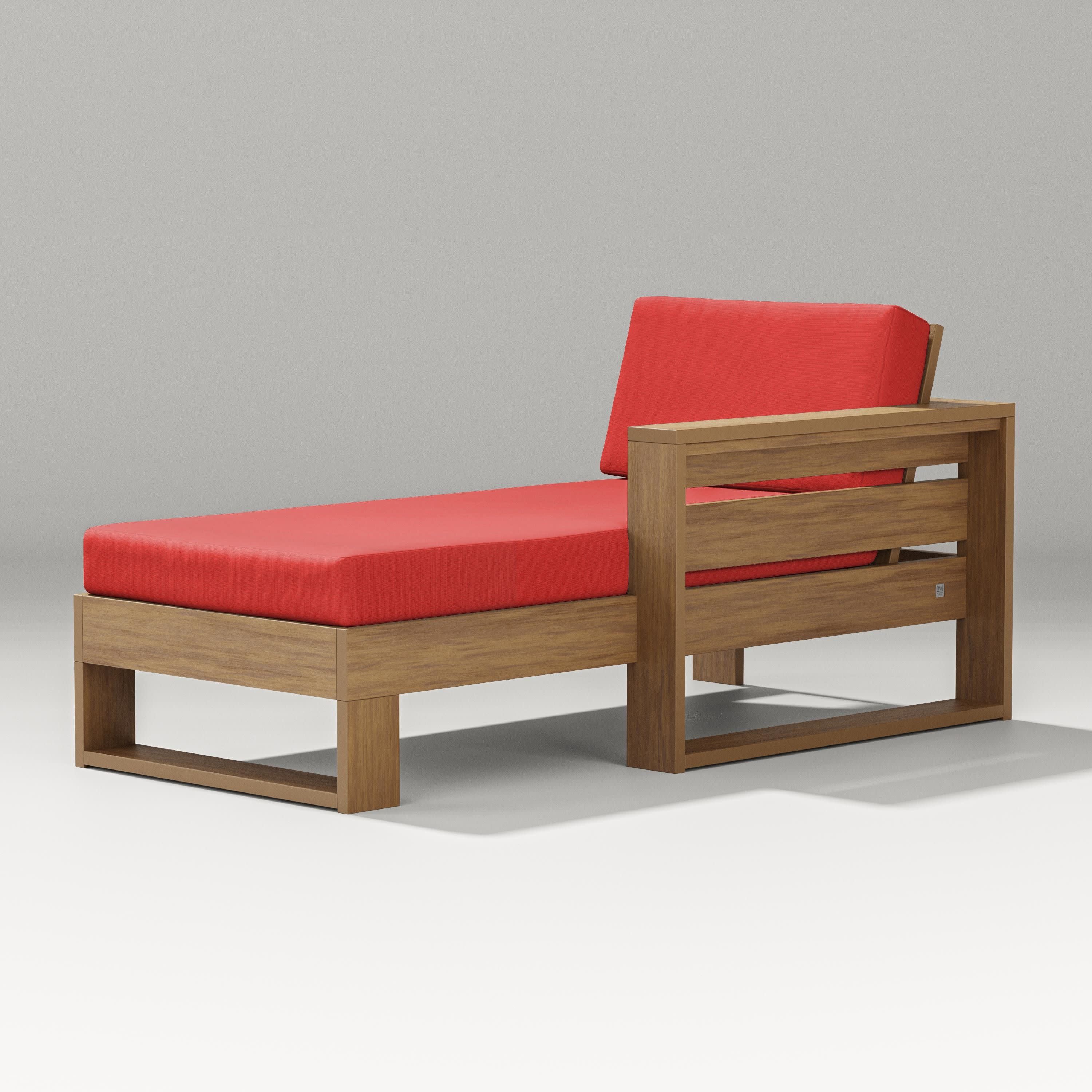 Latitude Modular Right Arm Chaise in Natural / Crimson Linen